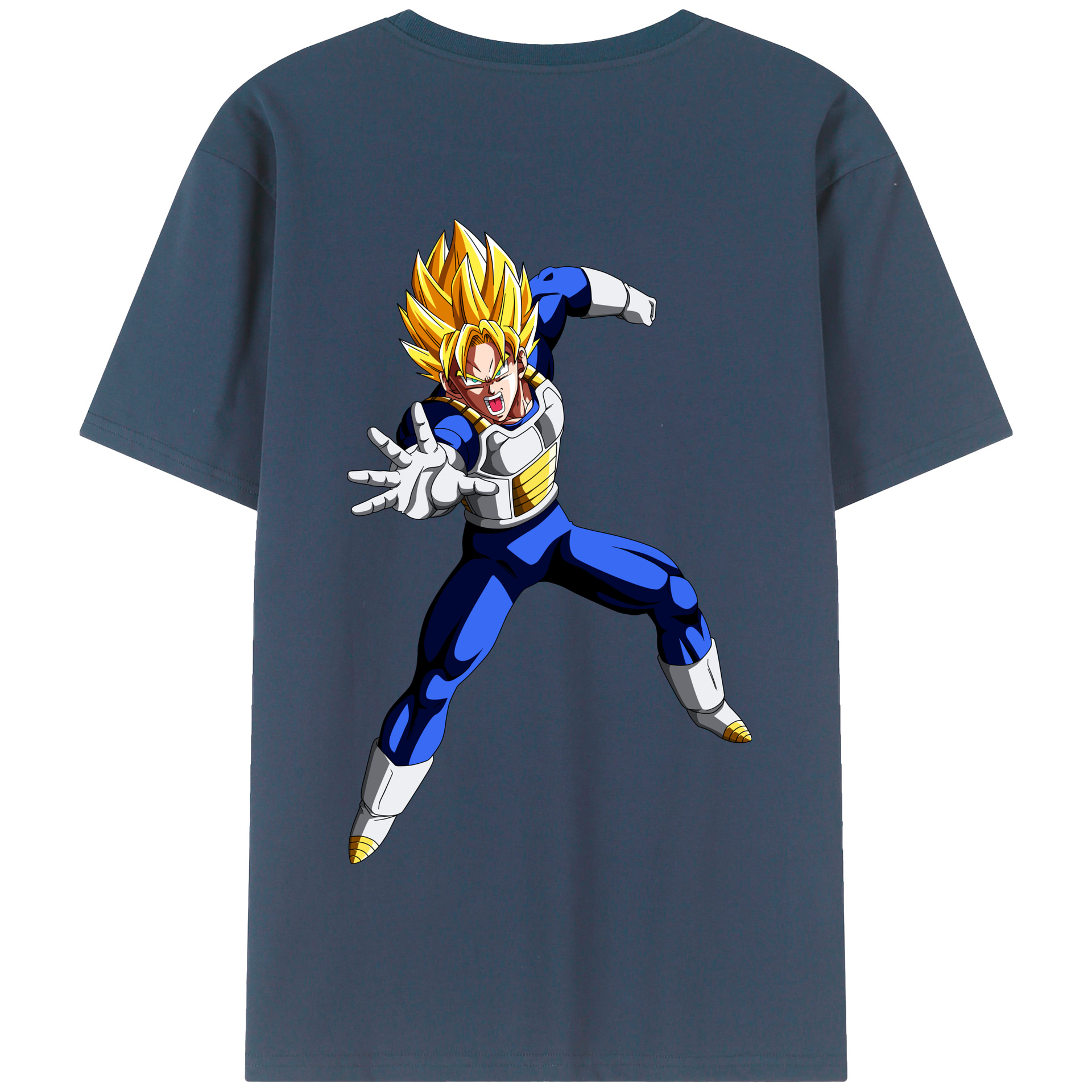（画像用） ドラゴンボール ベジータ四世（Bejīta Yonsei）DRAGON BALL Vegeta IV 綿100％半袖Tシャツ（背面プリント）