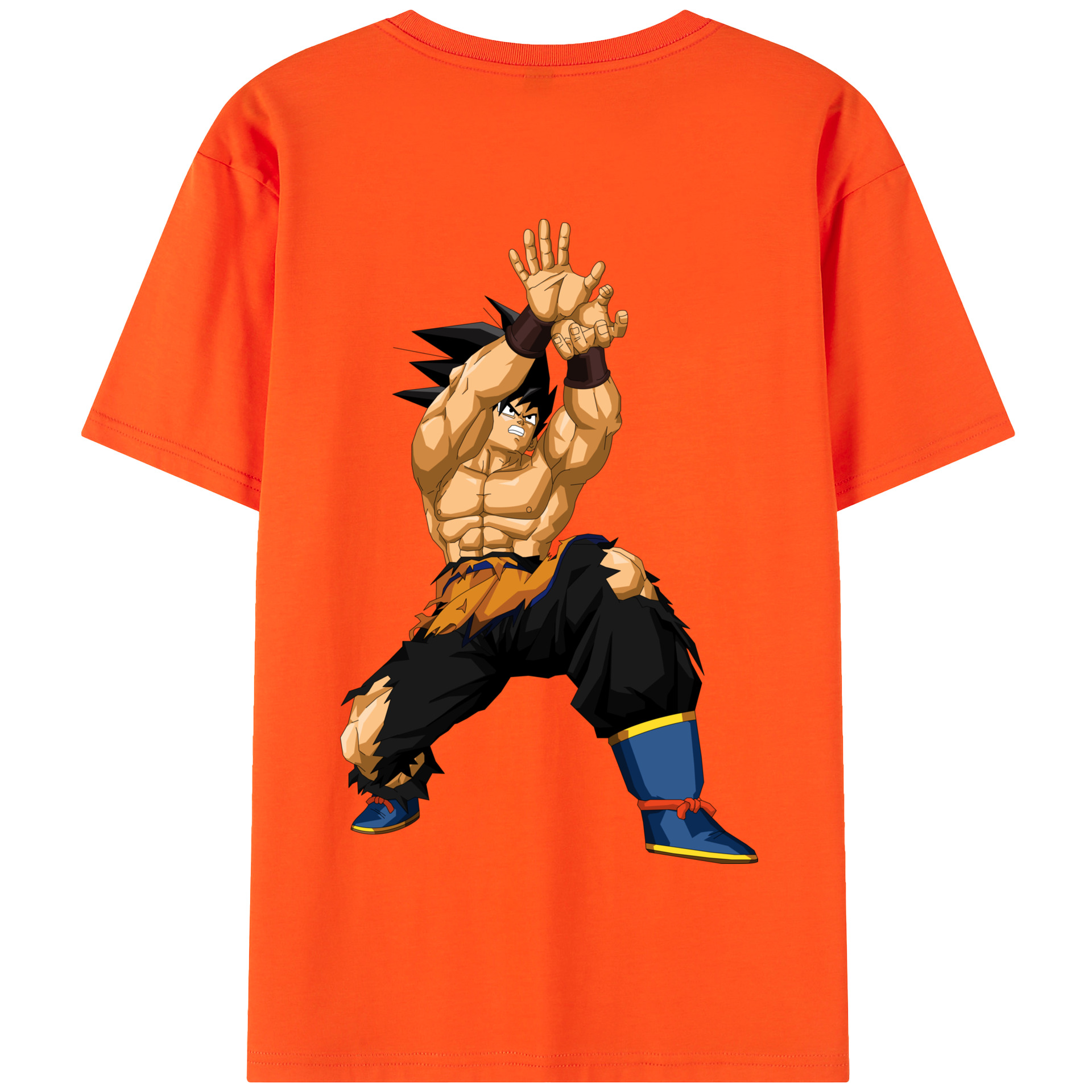 （画像用） ドラゴンボール 孫悟空（そん ごくう）Son Goku カカロット DRAGON BALL Kakarotto 綿100％半袖Tシャツ（背面プリント）