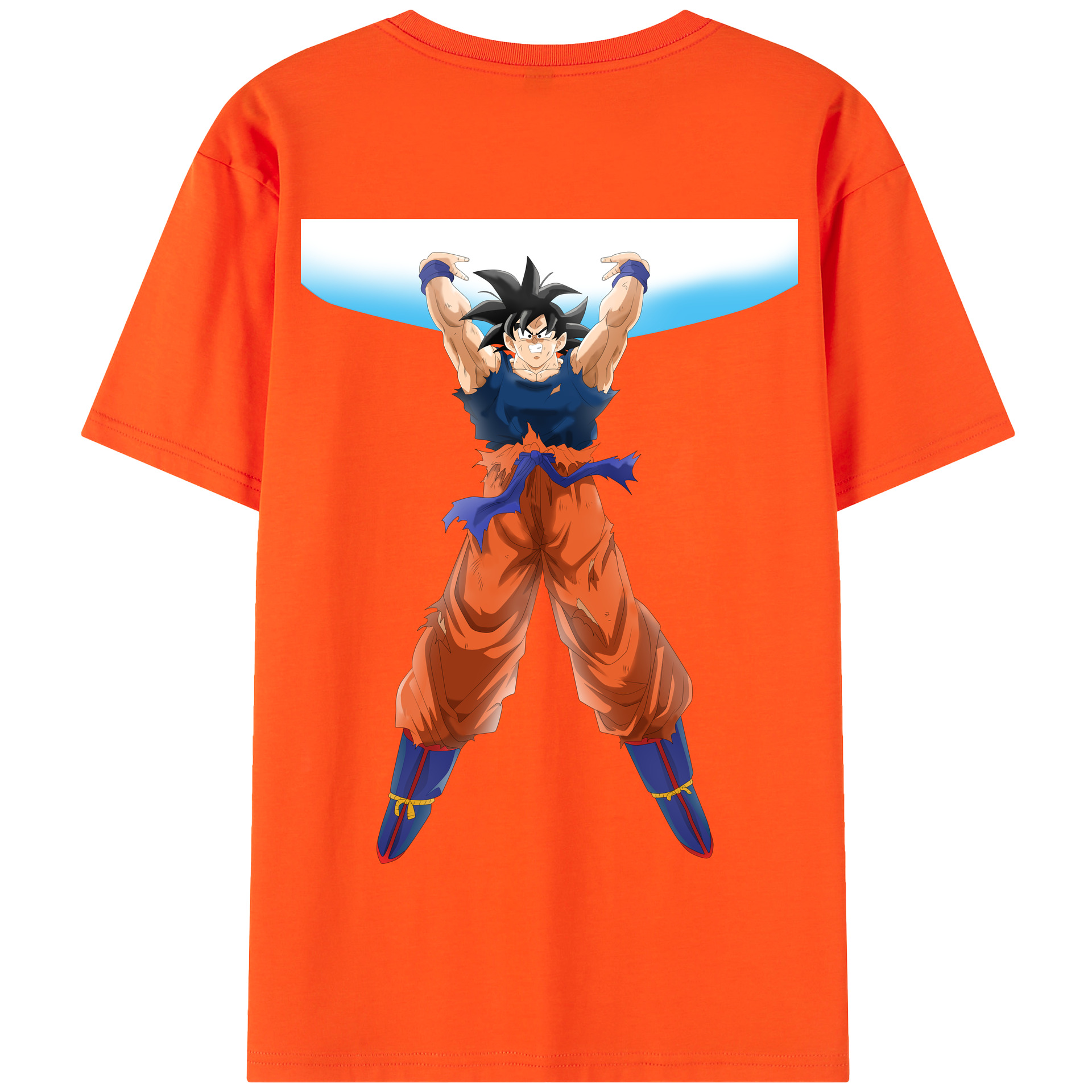 （画像用） ドラゴンボール 孫悟空（そん ごくう）Son Goku カカロット DRAGON BALL Kakarotto 綿100％半袖Tシャツ（背面プリント）