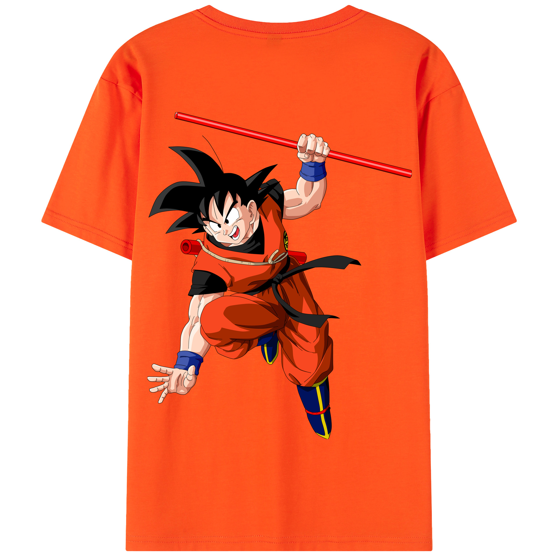 （画像用） ドラゴンボール 孫悟空（そん ごくう）Son Goku カカロット DRAGON BALL Kakarotto 綿100％半袖Tシャツ（背面プリント）