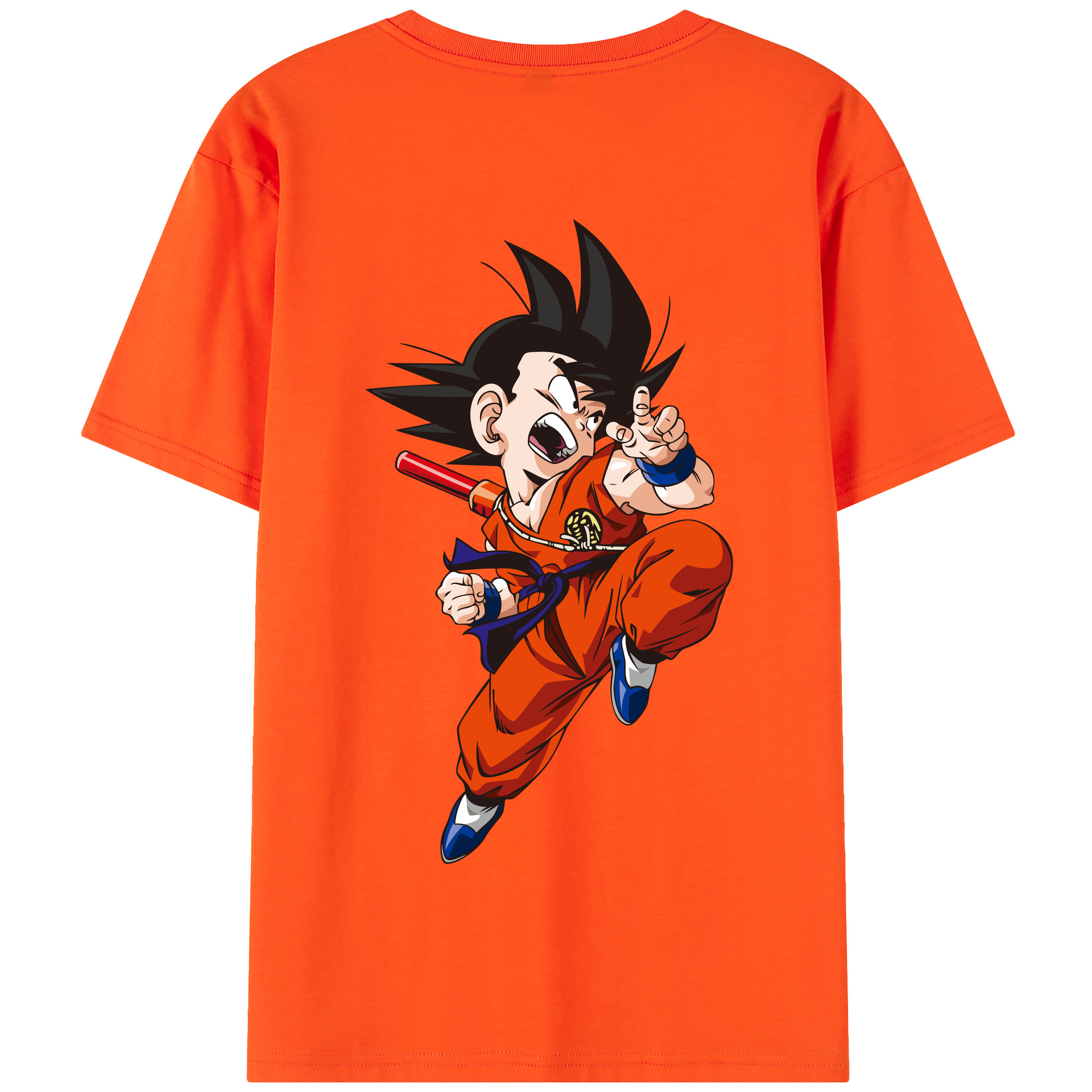 （画像用） ドラゴンボール 孫悟空（そん ごくう）Son Goku カカロット DRAGON BALL Kakarotto 綿100％半袖Tシャツ（背面プリント）