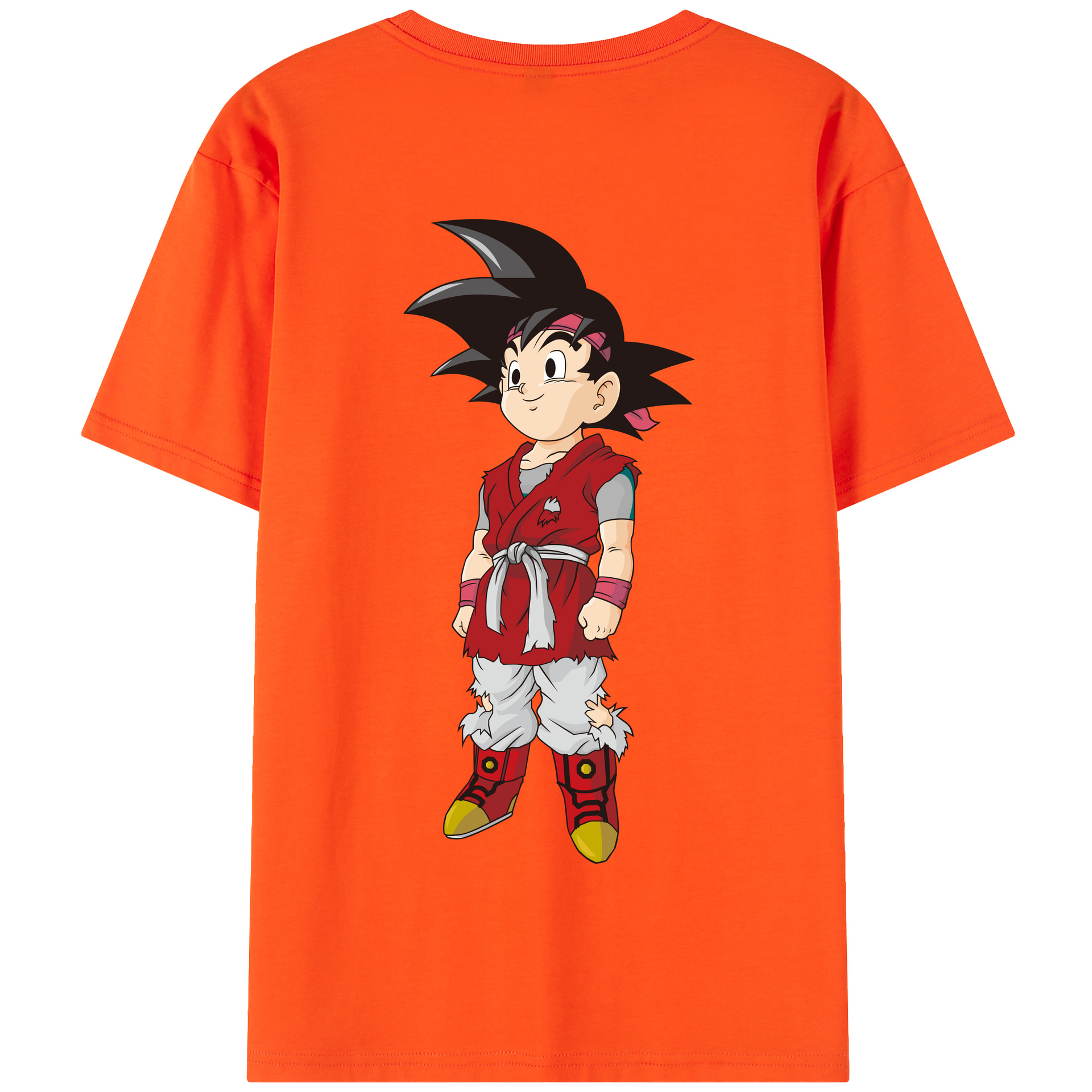 （画像用） ドラゴンボール 孫悟空（そん ごくう）Son Goku カカロット DRAGON BALL Kakarotto 綿100％半袖Tシャツ（背面プリント）