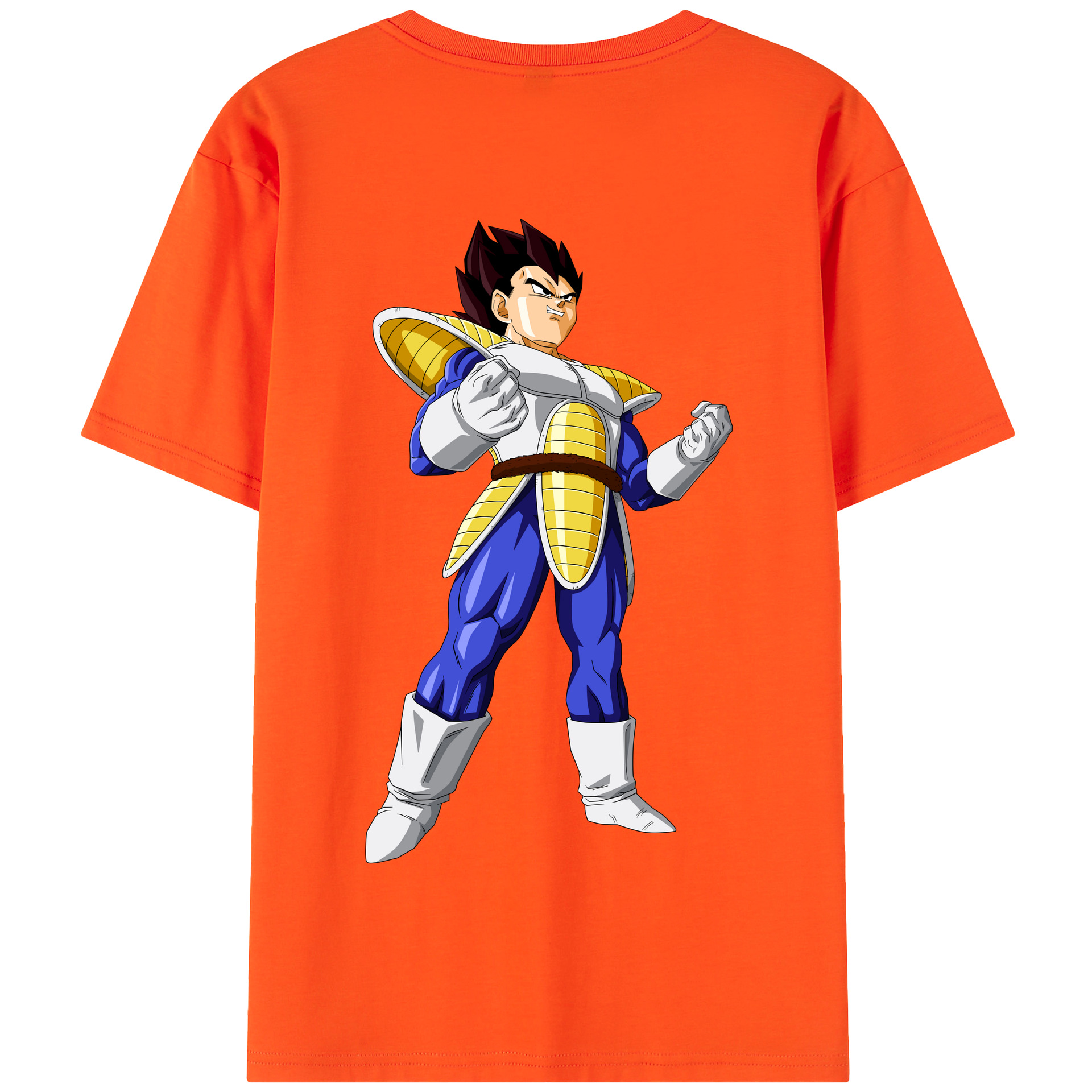 （画像用） ドラゴンボール ベジータ四世（Bejīta Yonsei）DRAGON BALL Vegeta IV 綿100％半袖Tシャツ（背面プリント）