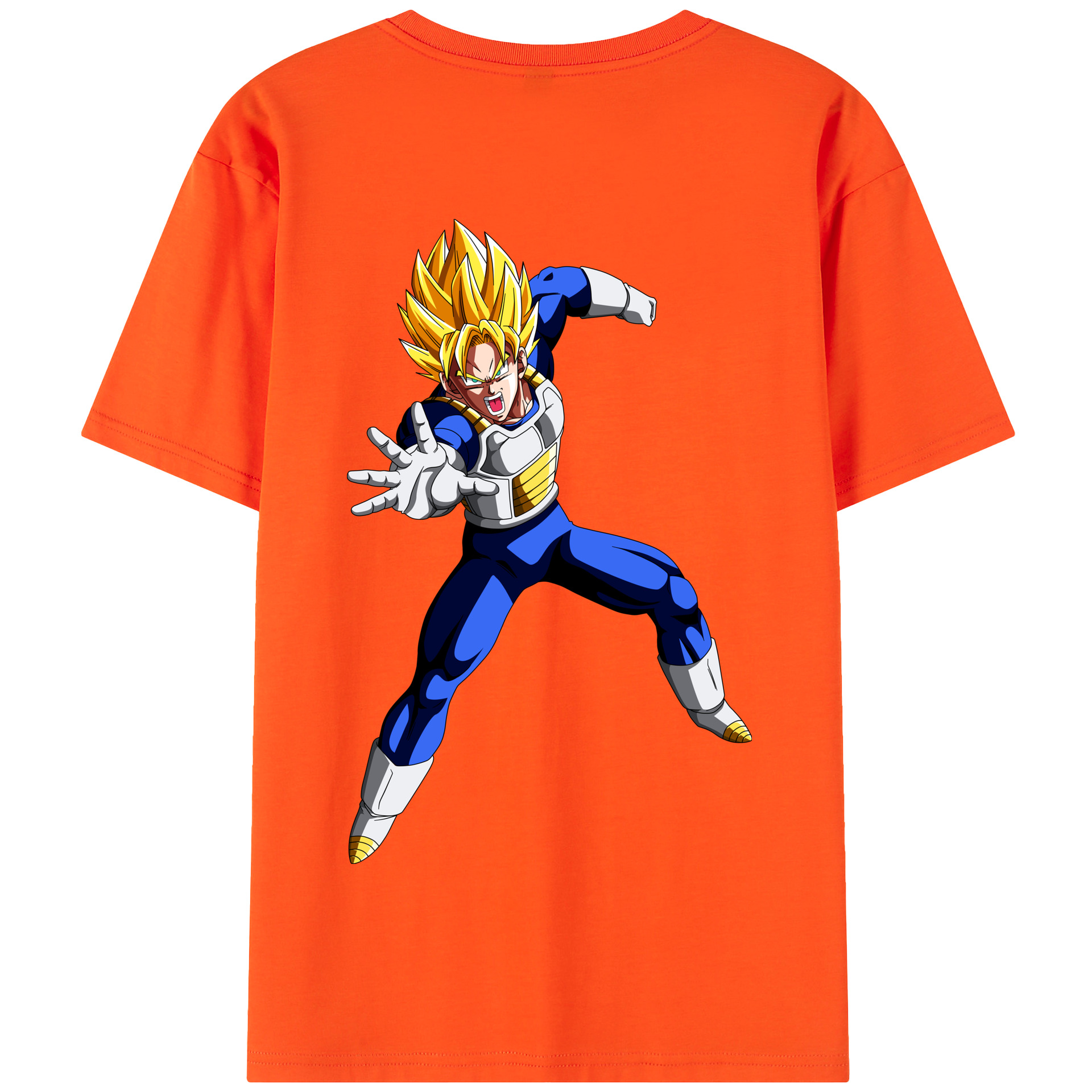（画像用） ドラゴンボール ベジータ四世（Bejīta Yonsei）DRAGON BALL Vegeta IV 綿100％半袖Tシャツ（背面プリント）