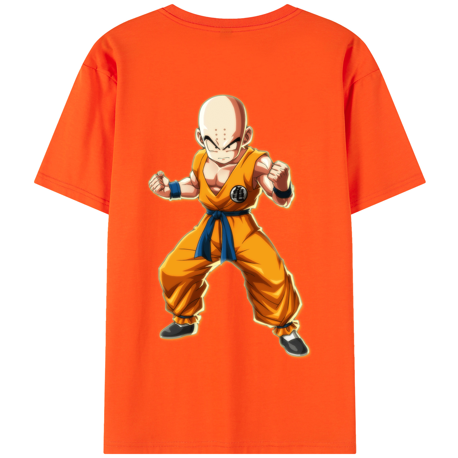 （画像用） ドラゴンボール クリリン DRAGON BALL krillin 綿100％半袖Tシャツ（背面プリント）