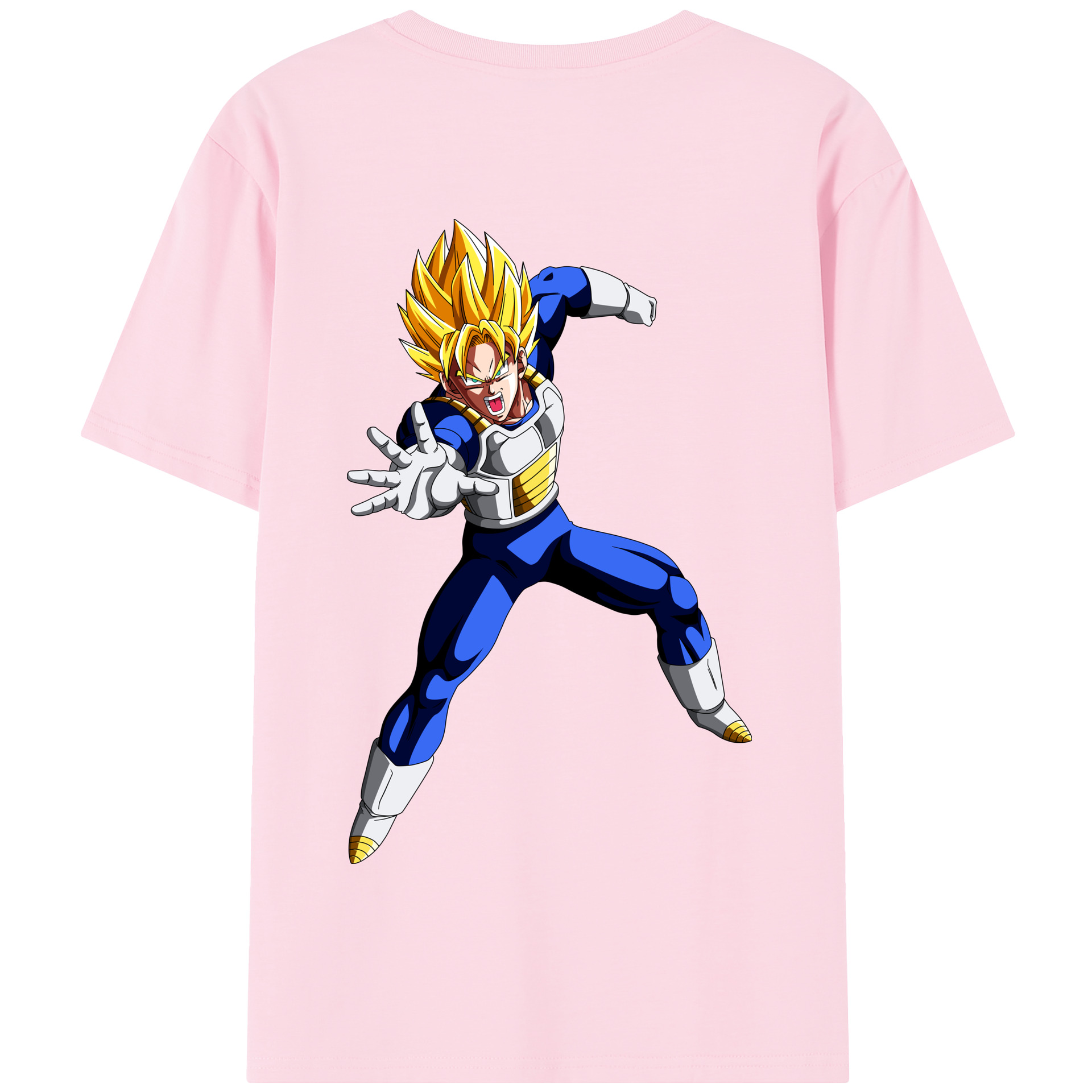 （画像用） ドラゴンボール ベジータ四世（Bejīta Yonsei）DRAGON BALL Vegeta IV 綿100％半袖Tシャツ（背面プリント）