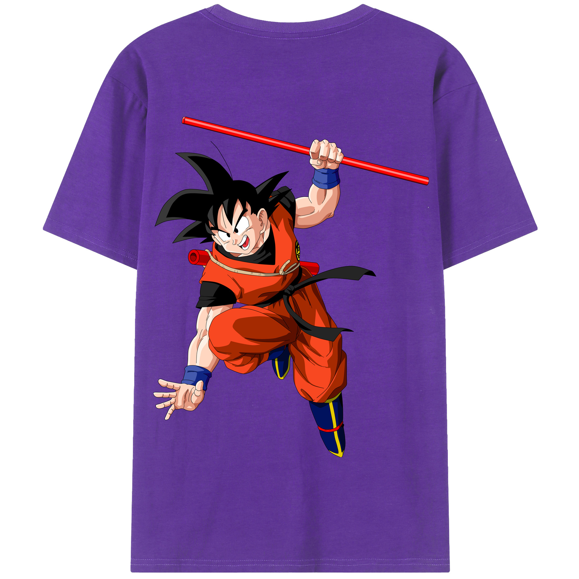 （画像用） ドラゴンボール 孫悟空（そん ごくう）Son Goku カカロット DRAGON BALL Kakarotto 綿100％半袖Tシャツ（背面プリント）