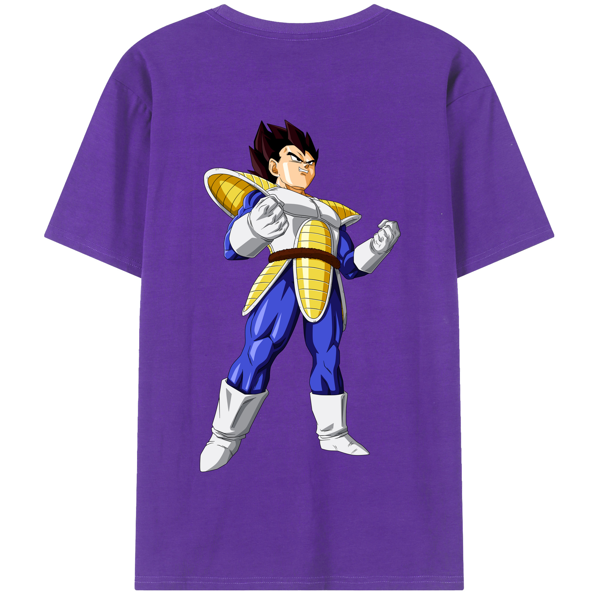 （画像用） ドラゴンボール ベジータ四世（Bejīta Yonsei）DRAGON BALL Vegeta IV 綿100％半袖Tシャツ（背面プリント）