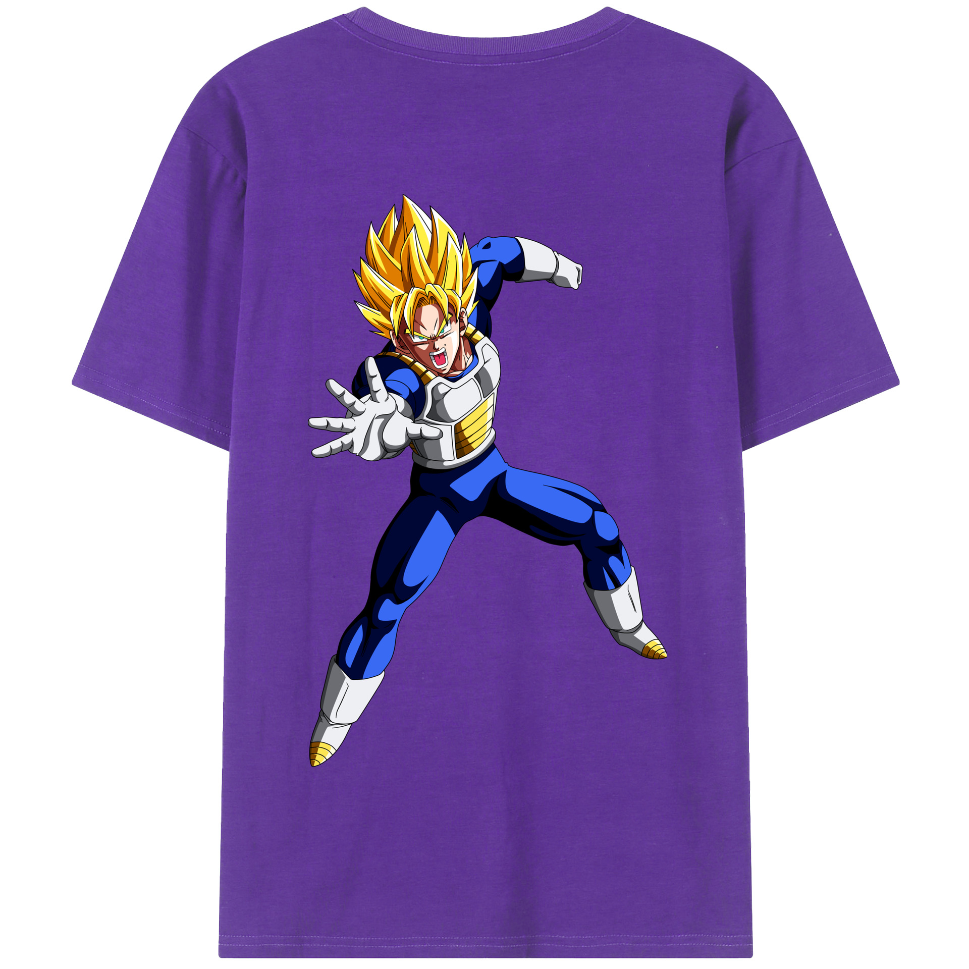 （画像用） ドラゴンボール ベジータ四世（Bejīta Yonsei）DRAGON BALL Vegeta IV 綿100％半袖Tシャツ（背面プリント）