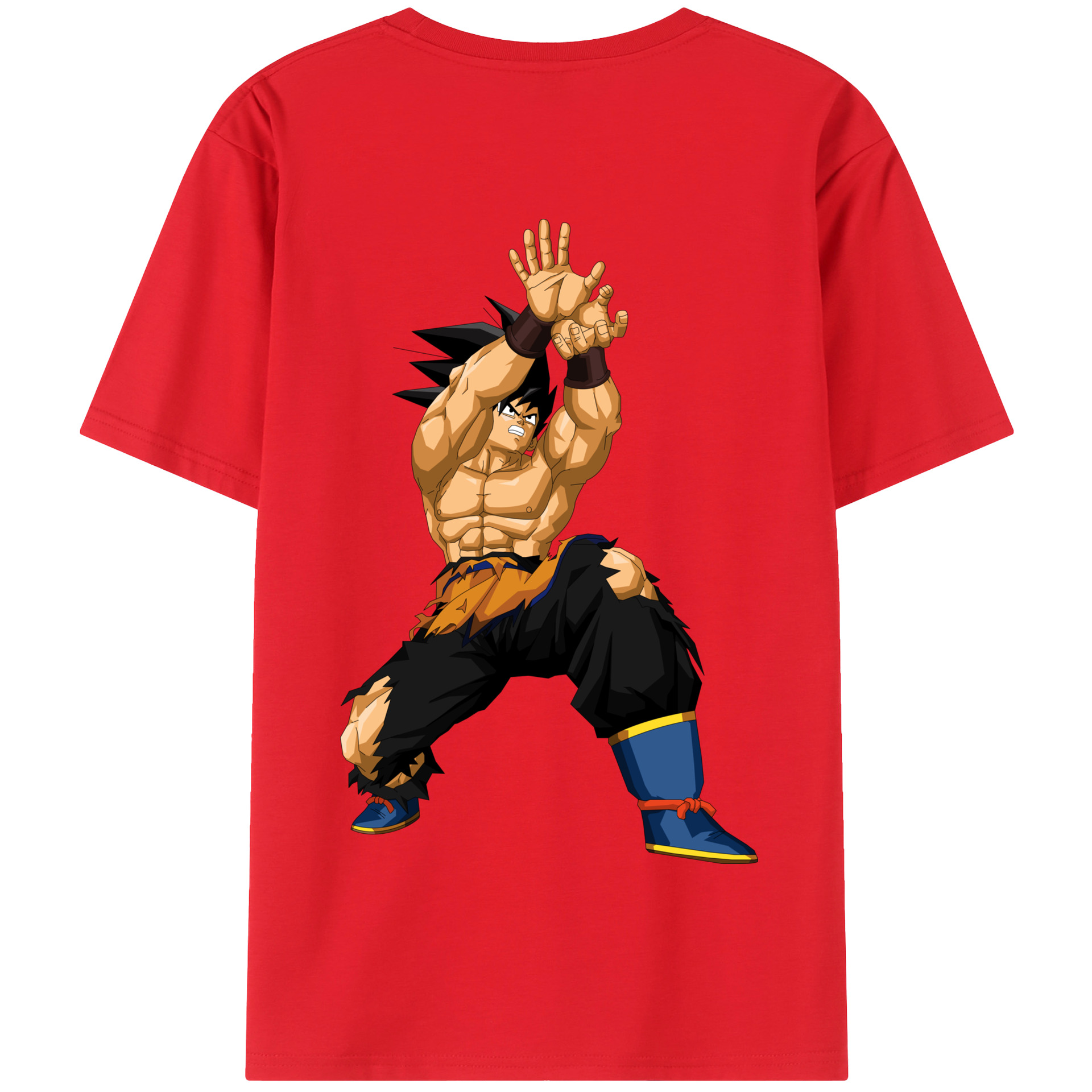 （画像用） ドラゴンボール 孫悟空（そん ごくう）Son Goku カカロット DRAGON BALL Kakarotto 綿100％半袖Tシャツ（背面プリント）