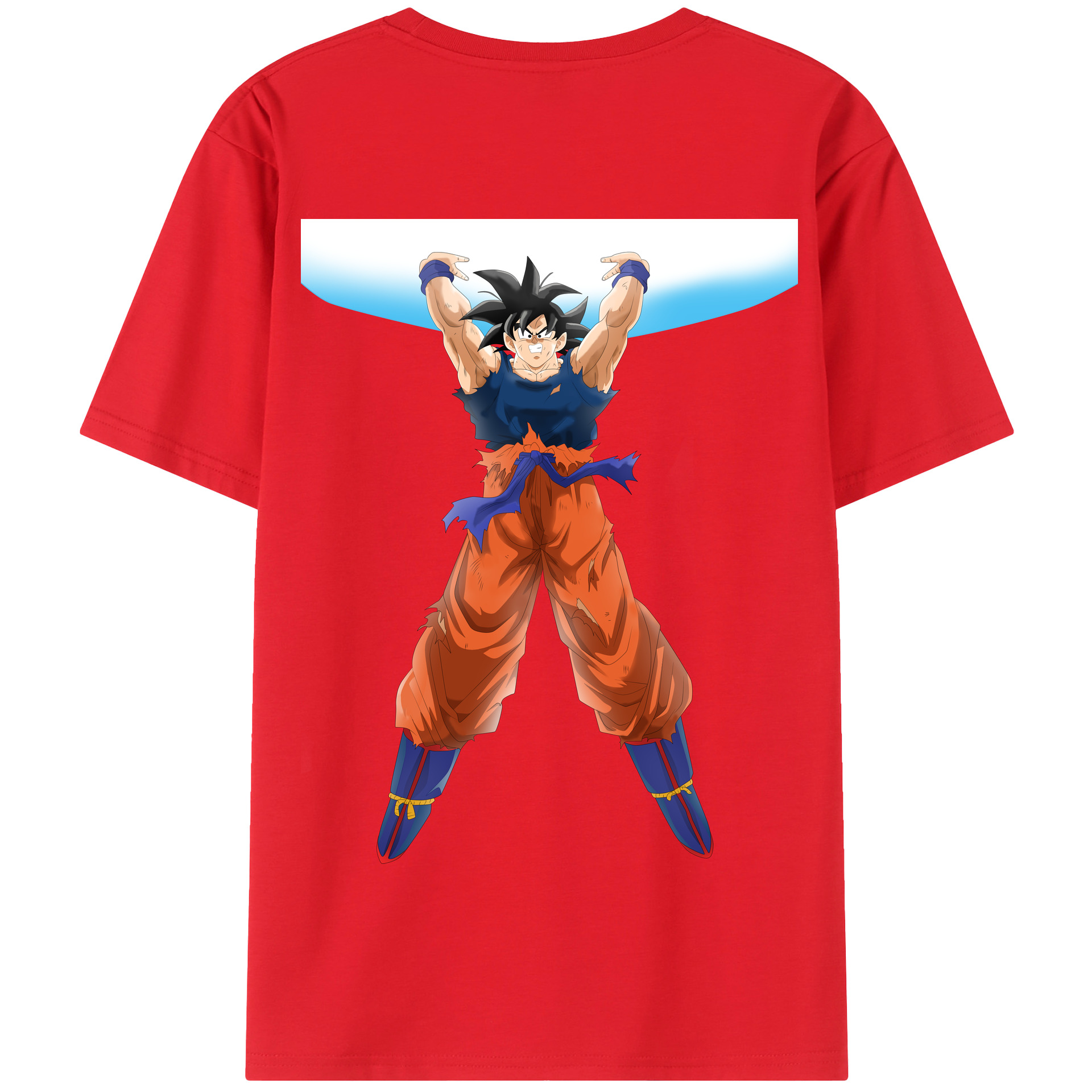 （画像用） ドラゴンボール 孫悟空（そん ごくう）Son Goku カカロット DRAGON BALL Kakarotto 綿100％半袖Tシャツ（背面プリント）