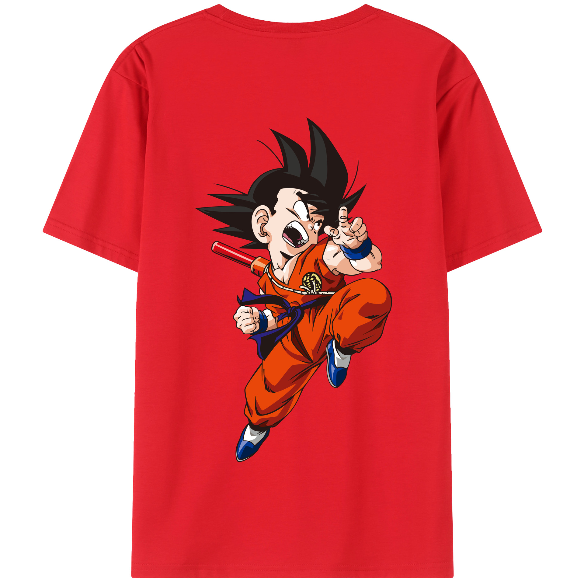 （画像用） ドラゴンボール 孫悟空（そん ごくう）Son Goku カカロット DRAGON BALL Kakarotto 綿100％半袖Tシャツ（背面プリント）