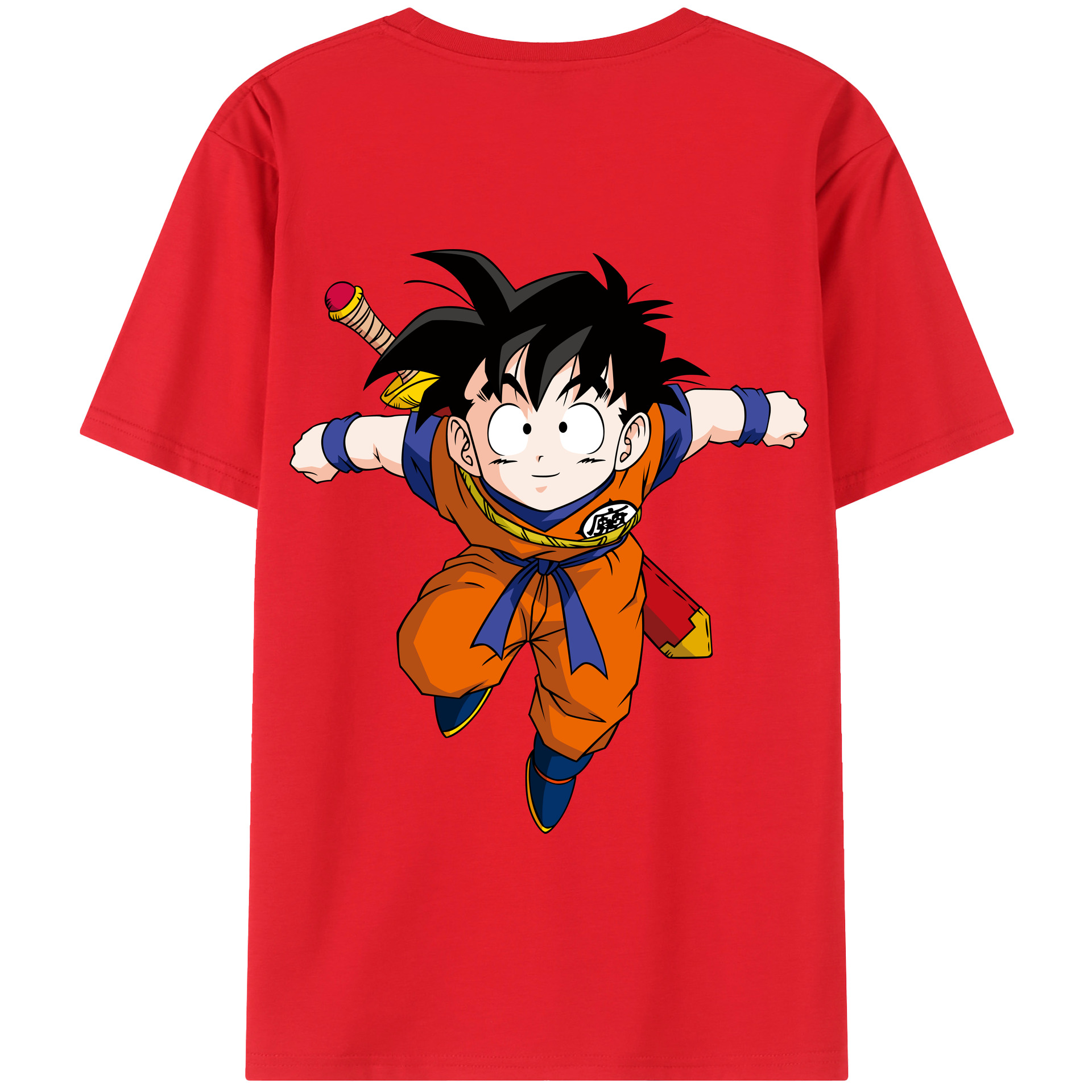 （画像用） ドラゴンボール 孫悟空（そん ごくう）Son Goku カカロット DRAGON BALL Kakarotto 綿100％半袖Tシャツ（背面プリント）