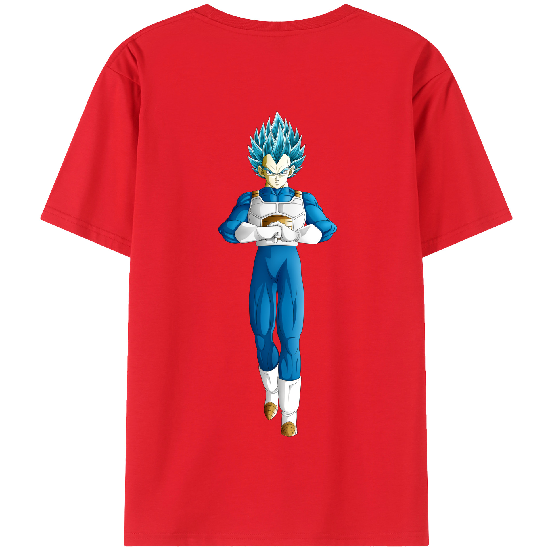 （画像用） ドラゴンボール ベジータ四世（Bejīta Yonsei）DRAGON BALL Vegeta IV 綿100％半袖Tシャツ（背面プリント）