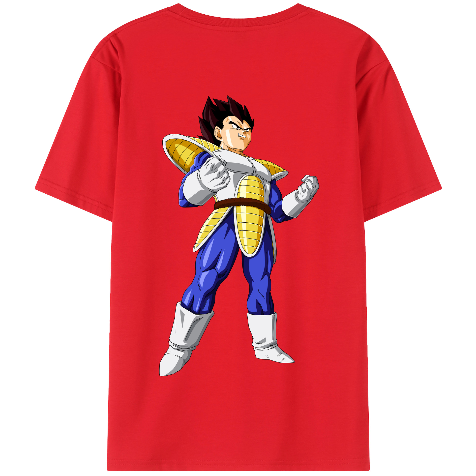 （画像用） ドラゴンボール ベジータ四世（Bejīta Yonsei）DRAGON BALL Vegeta IV 綿100％半袖Tシャツ（背面プリント）