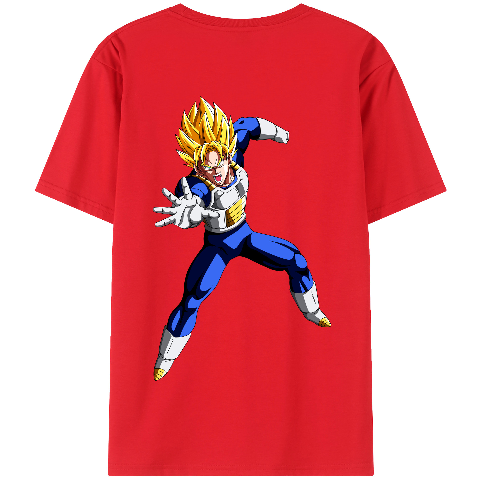 （画像用） ドラゴンボール ベジータ四世（Bejīta Yonsei）DRAGON BALL Vegeta IV 綿100％半袖Tシャツ（背面プリント）