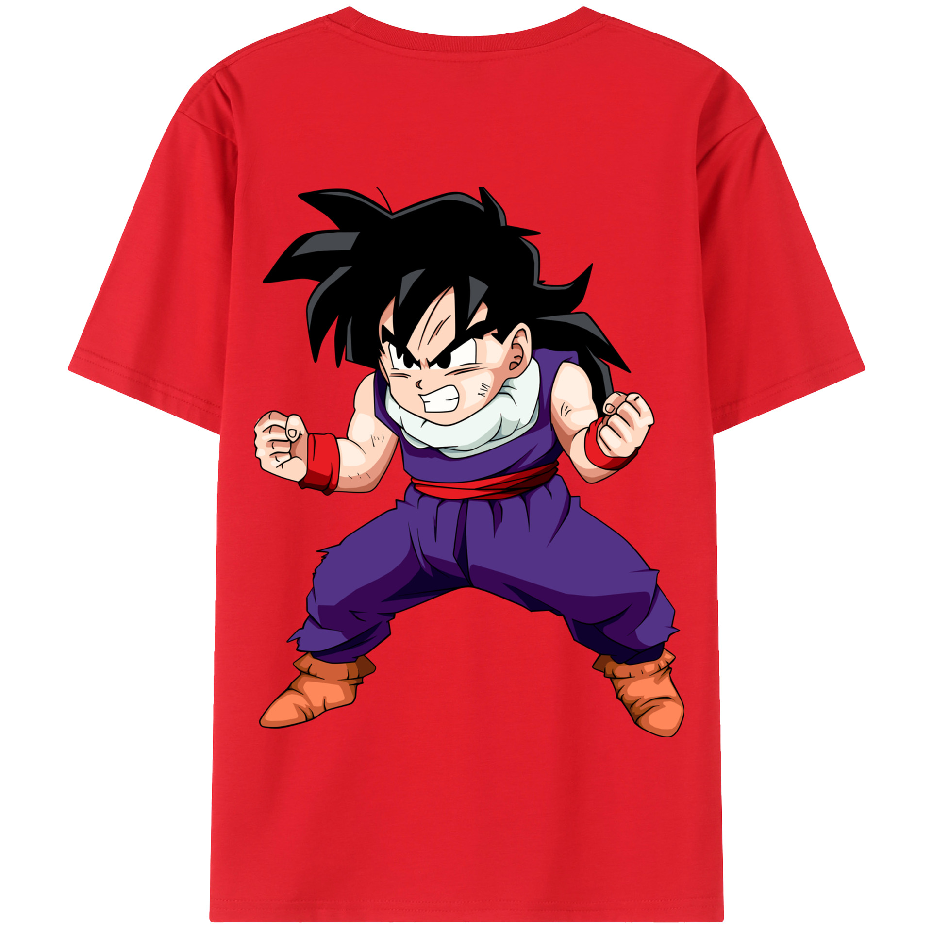 （画像用） ドラゴンボール 孫 悟飯（そんごはん）DRAGON BALL Son Gohan 綿100％半袖Tシャツ（背面プリント）