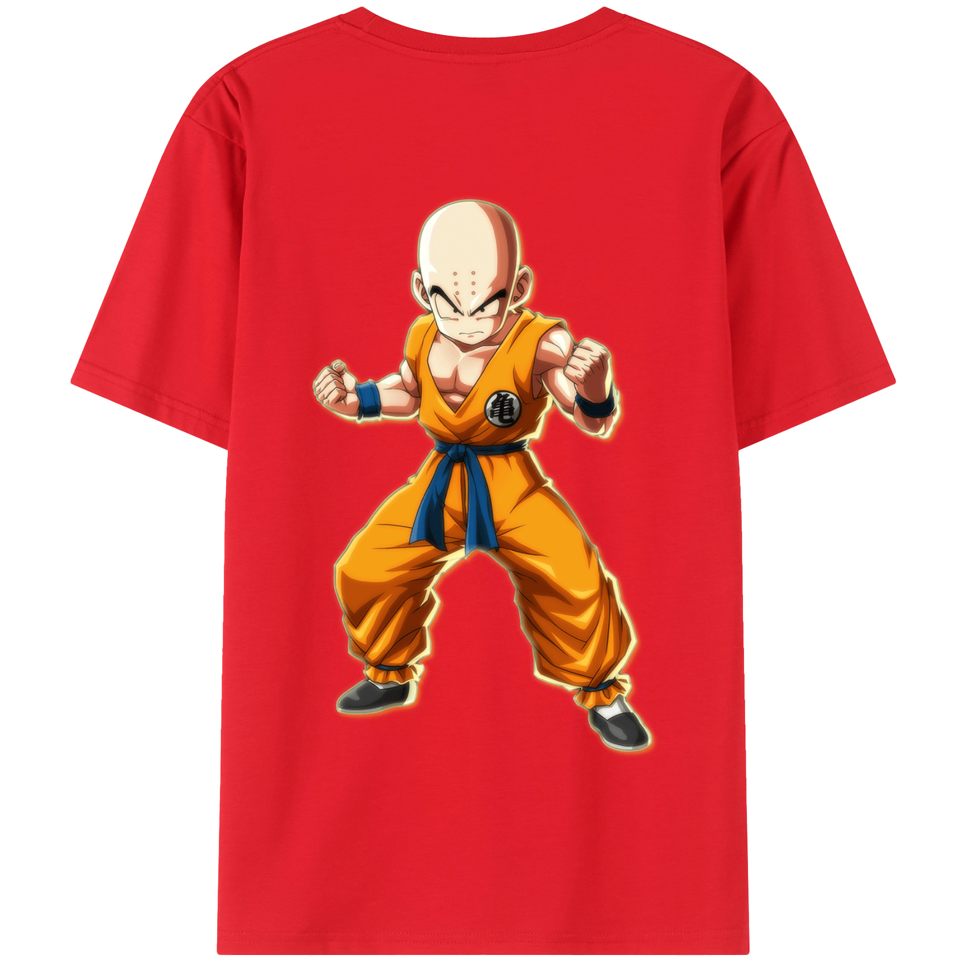 （画像用） ドラゴンボール クリリン DRAGON BALL krillin 綿100％半袖Tシャツ（背面プリント）