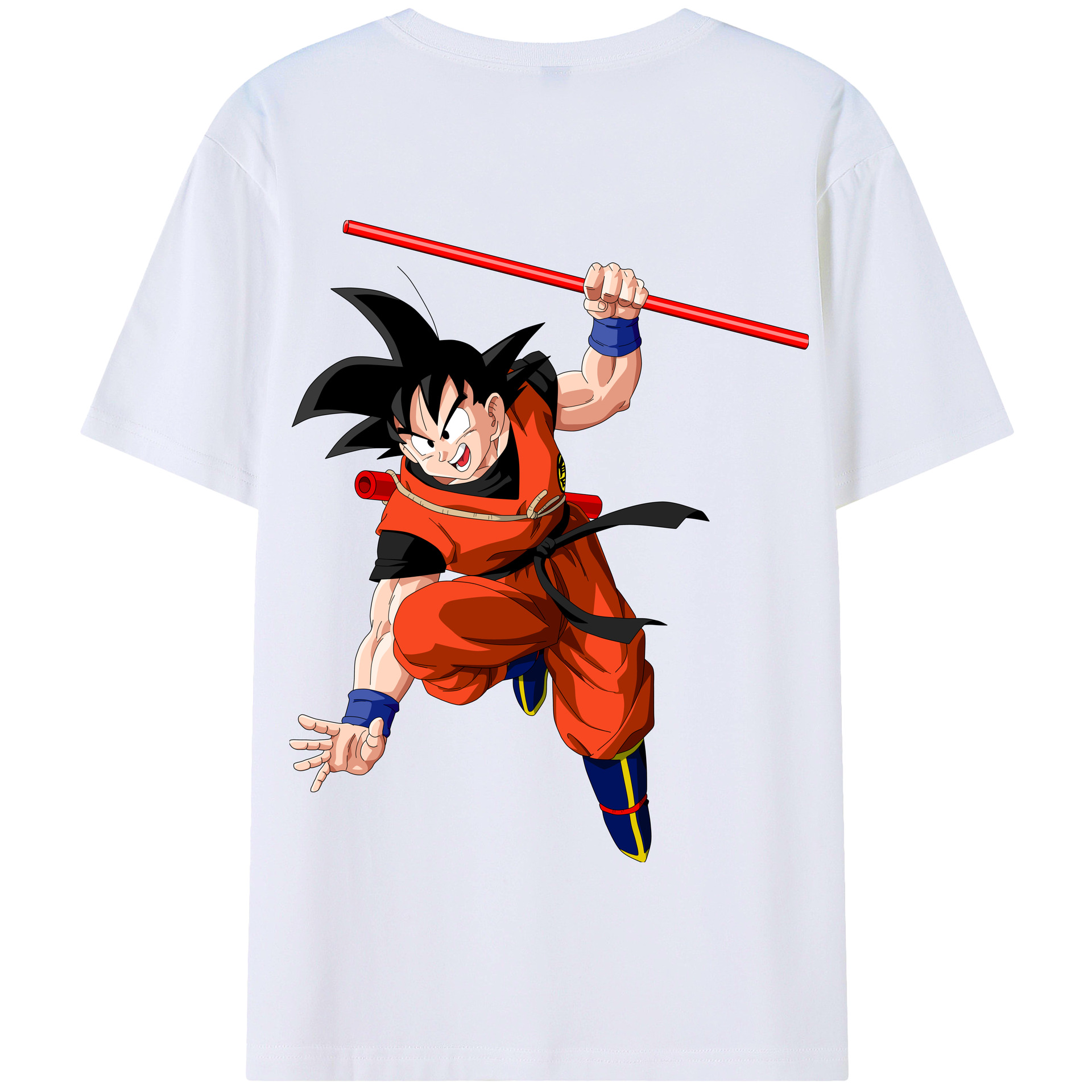（画像用） ドラゴンボール 孫悟空（そん ごくう）Son Goku カカロット DRAGON BALL Kakarotto 綿100％半袖Tシャツ（背面プリント）
