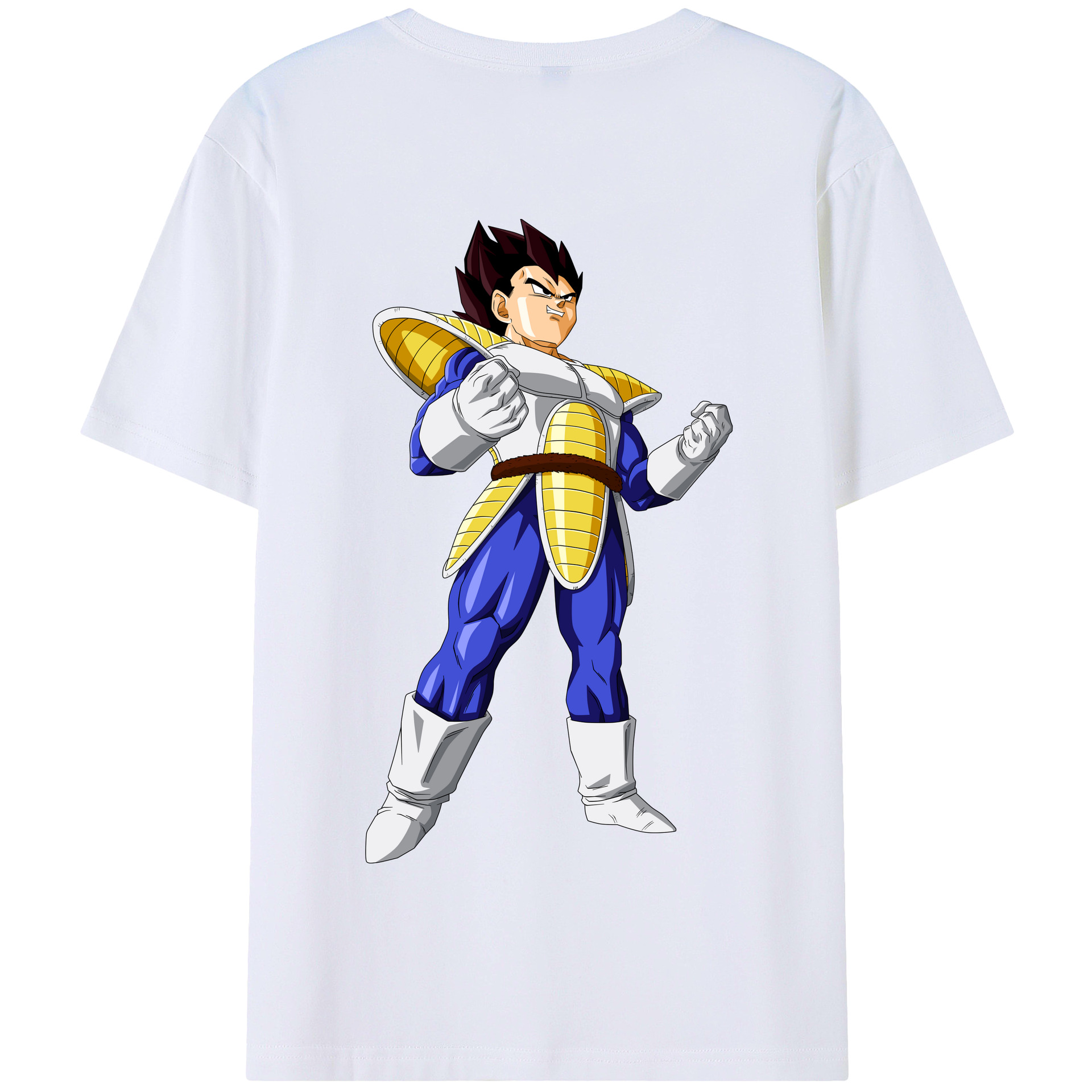 （画像用） ドラゴンボール ベジータ四世（Bejīta Yonsei）DRAGON BALL Vegeta IV 綿100％半袖Tシャツ（背面プリント）