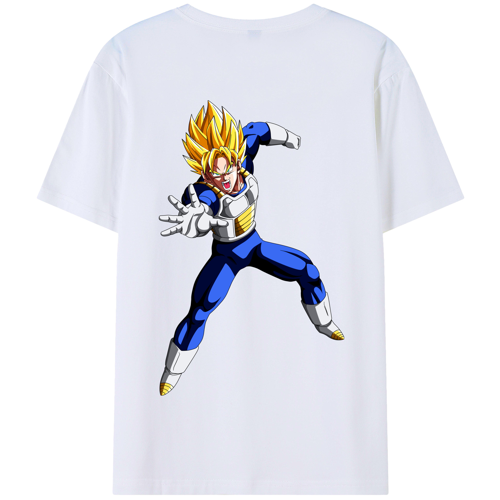 （画像用） ドラゴンボール ベジータ四世（Bejīta Yonsei）DRAGON BALL Vegeta IV 綿100％半袖Tシャツ（背面プリント）