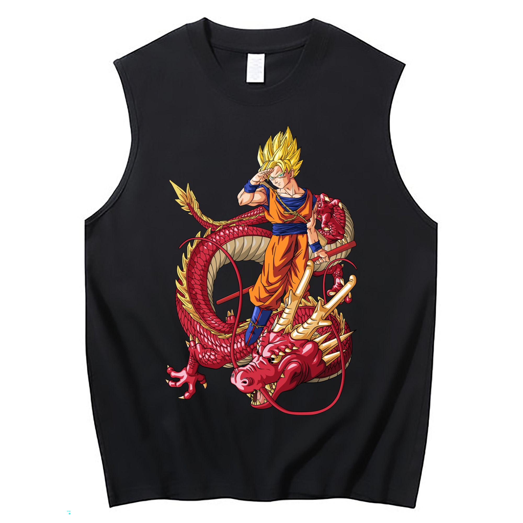 （画像用） ドラゴンボール 孫悟空（そん ごくう）Son Goku カカロット DRAGON BALL Kakarotto コットン100％タンクトップ（フロントプリント）