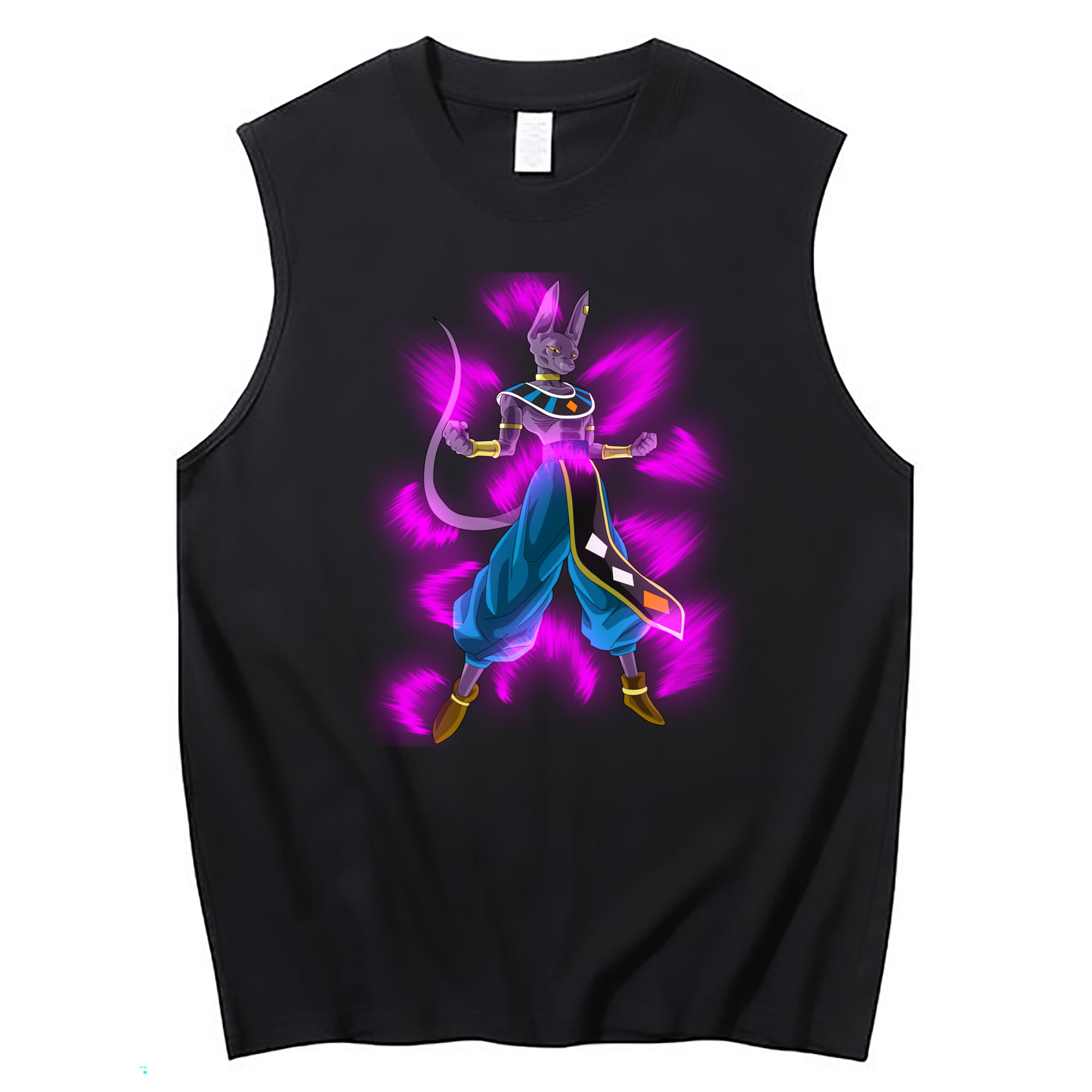 （画像用） ドラゴンボール ビルス 破壊神ビルス DRAGON BALL Beerus Birusu コットン100％タンクトップ（フロントプリント）