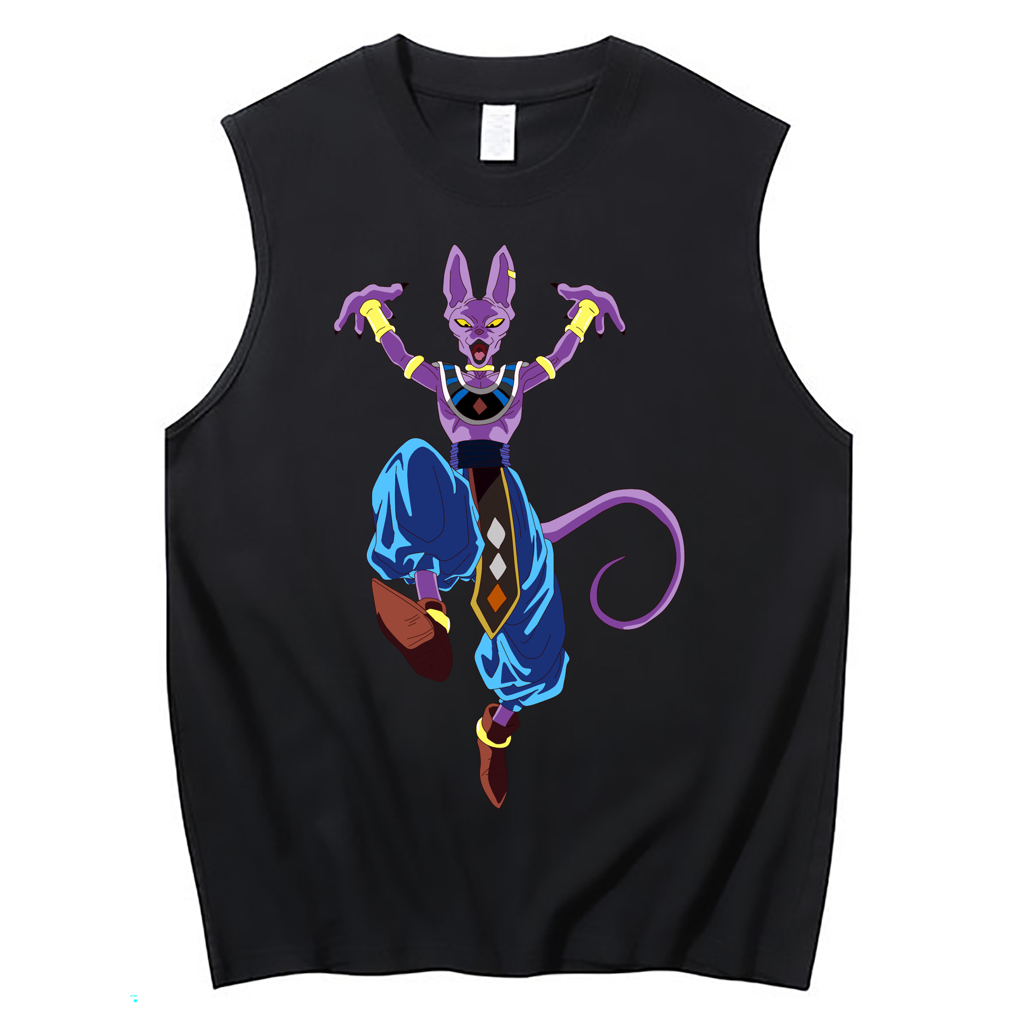 （画像用） ドラゴンボール ビルス 破壊神ビルス DRAGON BALL Beerus Birusu コットン100％タンクトップ（フロントプリント）