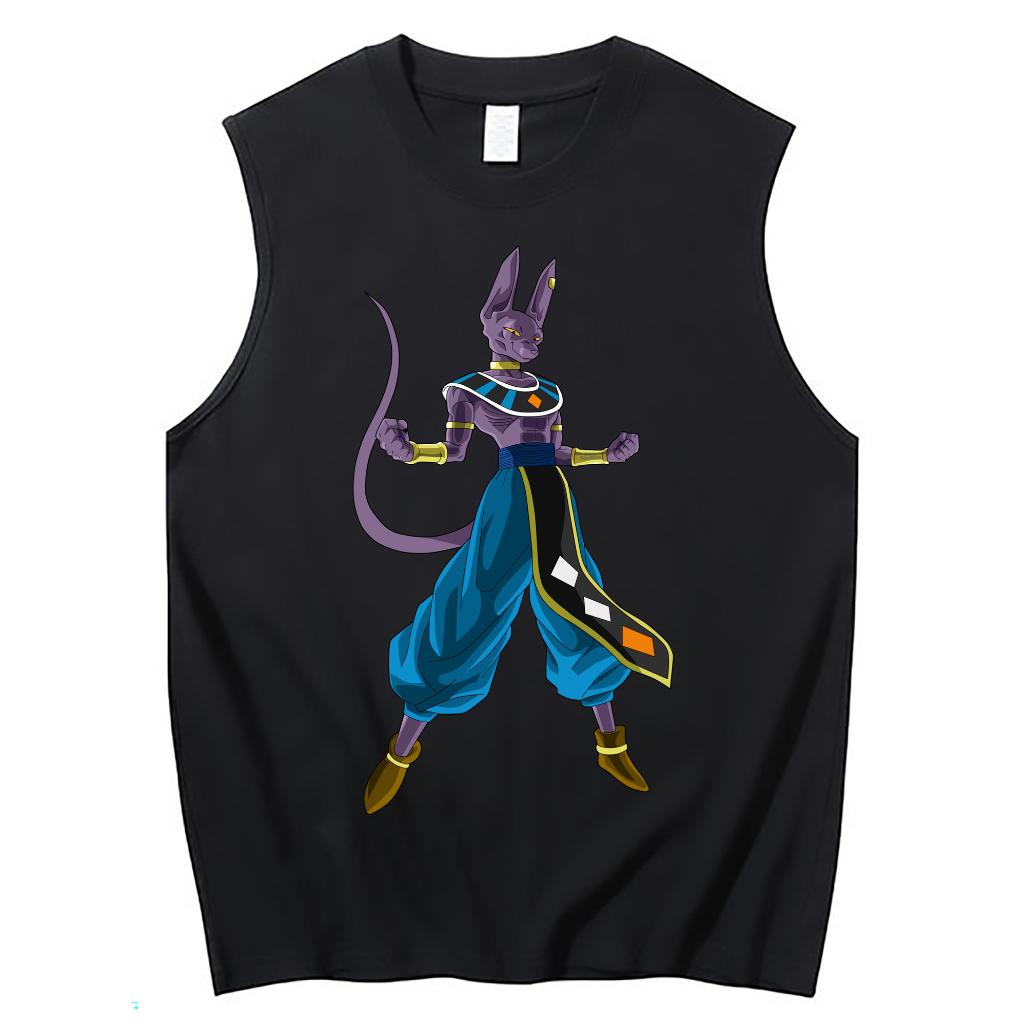 （画像用） ドラゴンボール ビルス 破壊神ビルス DRAGON BALL Beerus Birusu コットン100％タンクトップ（フロントプリント）
