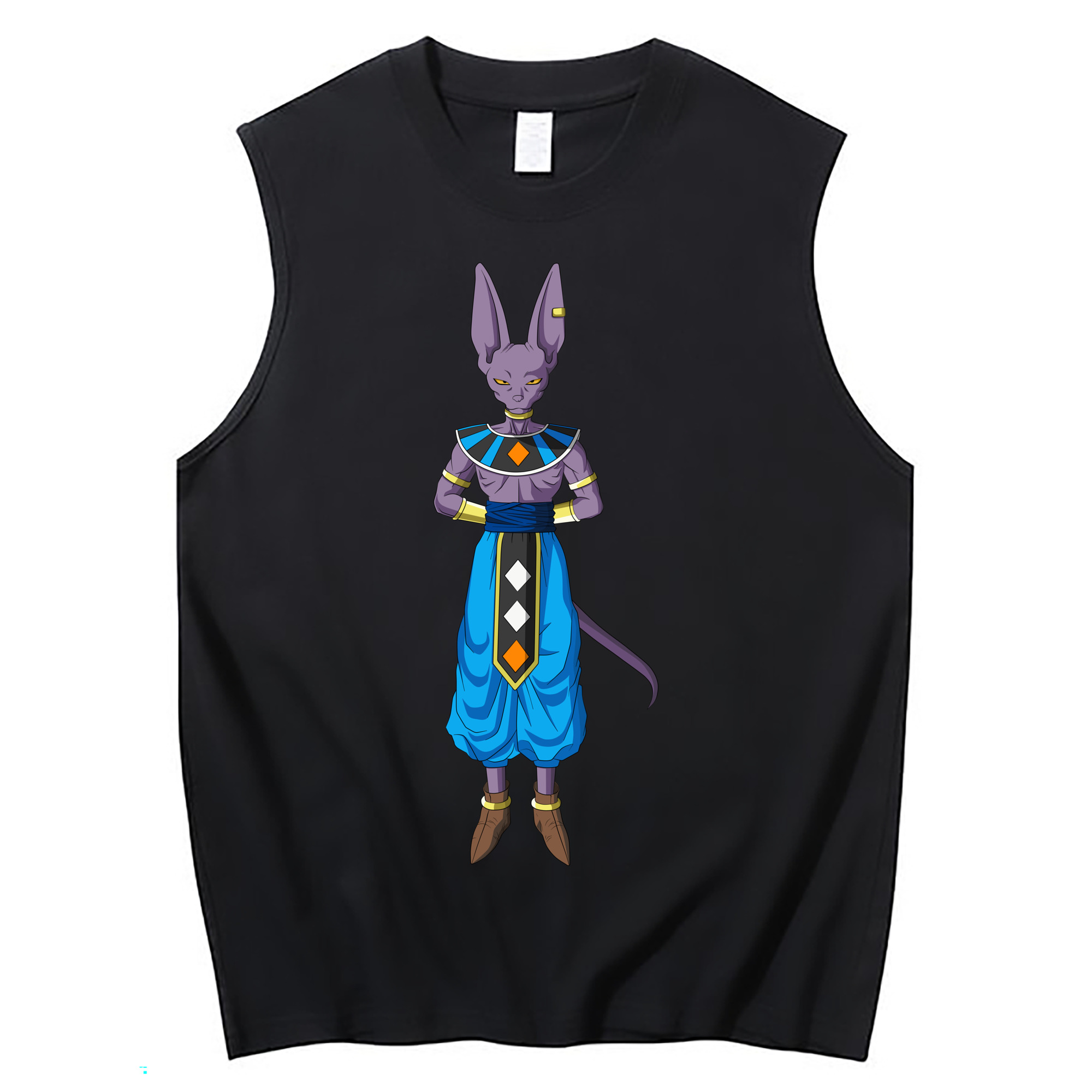 （画像用） ドラゴンボール ビルス 破壊神ビルス DRAGON BALL Beerus Birusu コットン100％タンクトップ（フロントプリント）