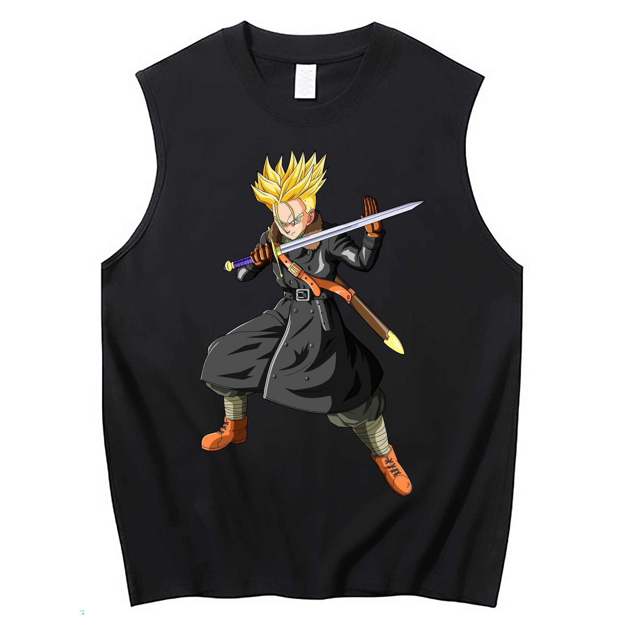 （画像用） ドラゴンボール トランクス（Torankusu）DRAGON BALL Trunks コットン100％タンクトップ（フロントプリント）