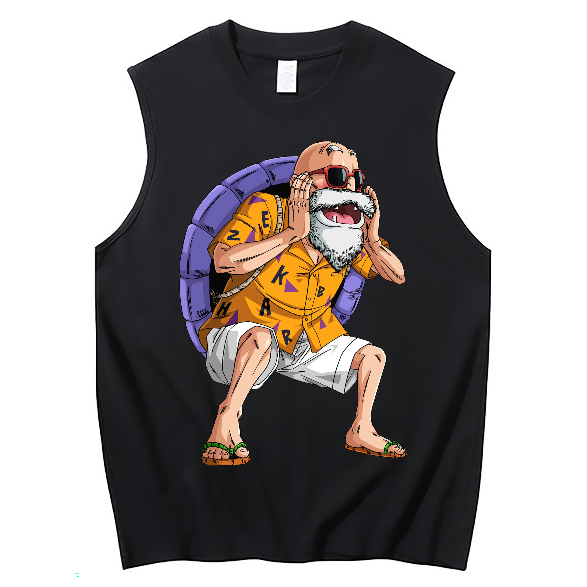 （画像用） ドラゴンボール 亀仙人（かめせんにん） DRAGON BALL Master Roshi Kame Sennin コットン100％タンクトップ（フロントプリント）