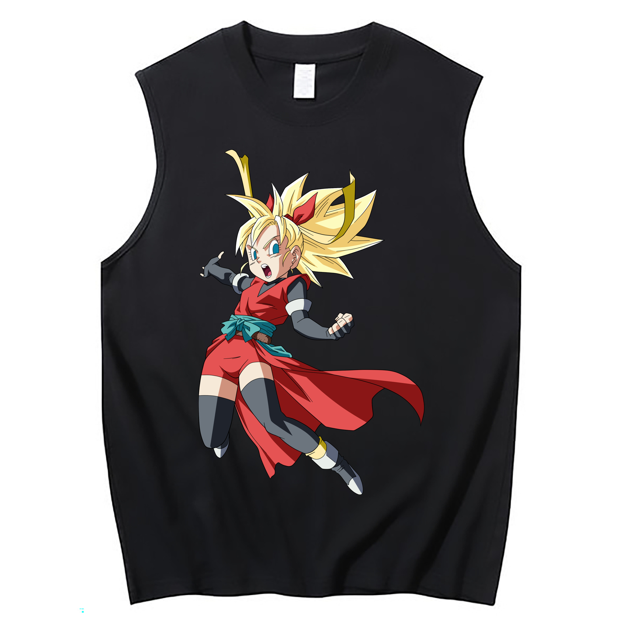 （画像用） ドラゴンボール カリフラ DRAGON BALL Caulifla コットン100％タンクトップ（フロントプリント）
