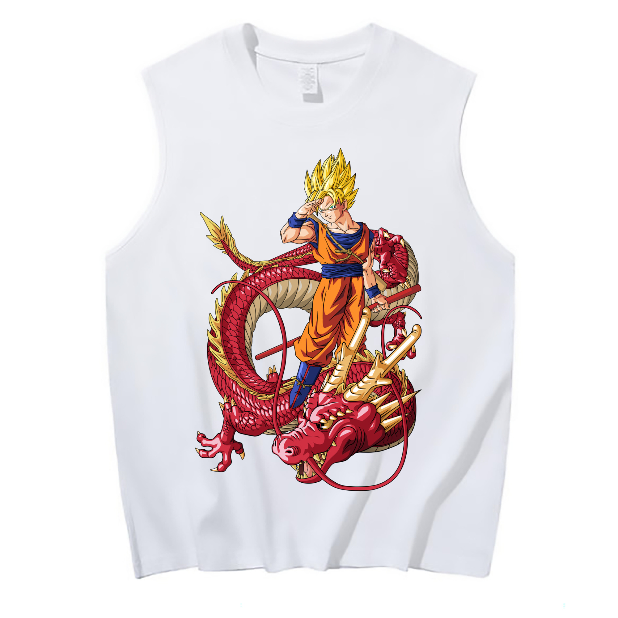 （画像用） ドラゴンボール 孫悟空（そん ごくう）Son Goku カカロット DRAGON BALL Kakarotto コットン100％タンクトップ（フロントプリント）
