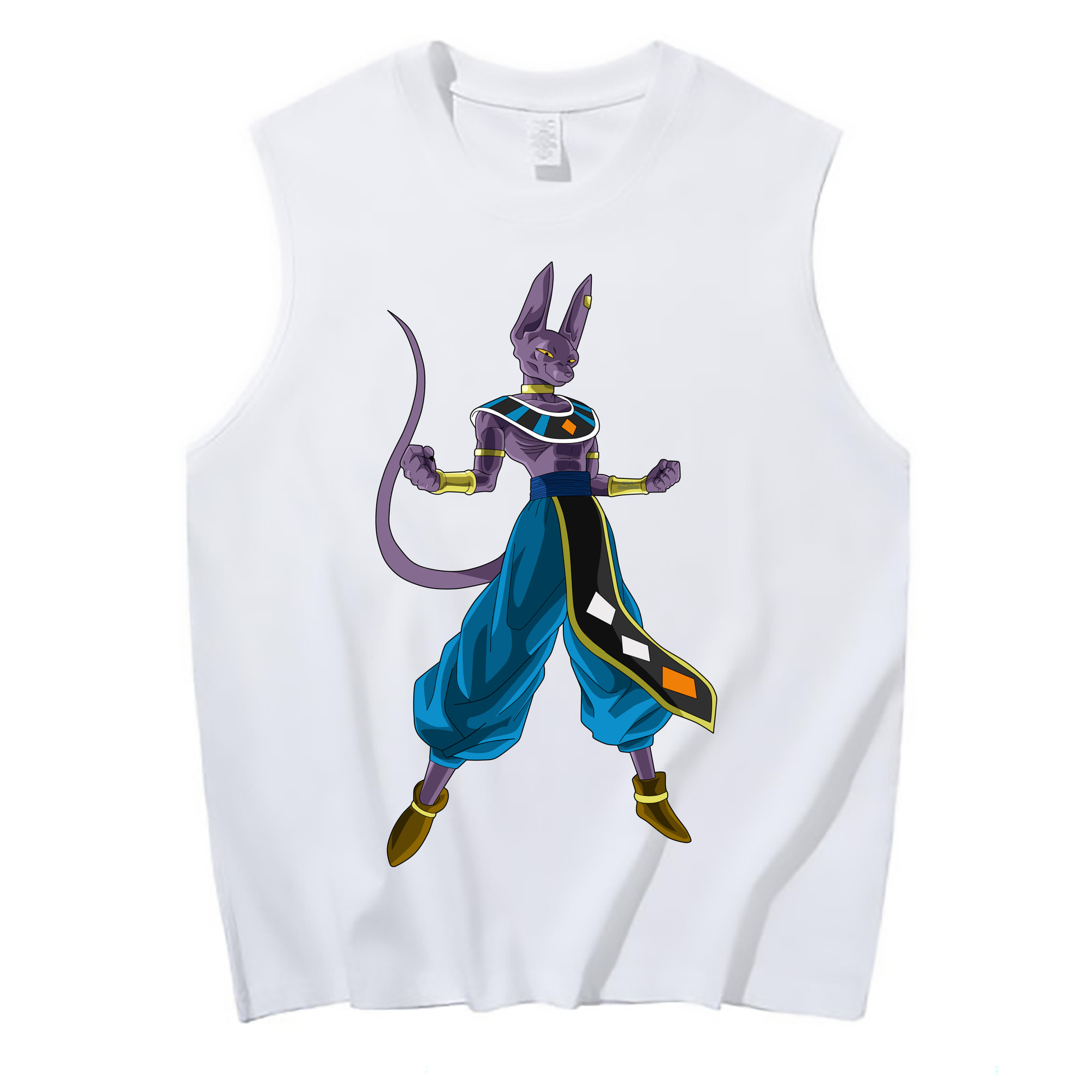 （画像用） ドラゴンボール ビルス 破壊神ビルス DRAGON BALL Beerus Birusu コットン100％タンクトップ（フロントプリント）