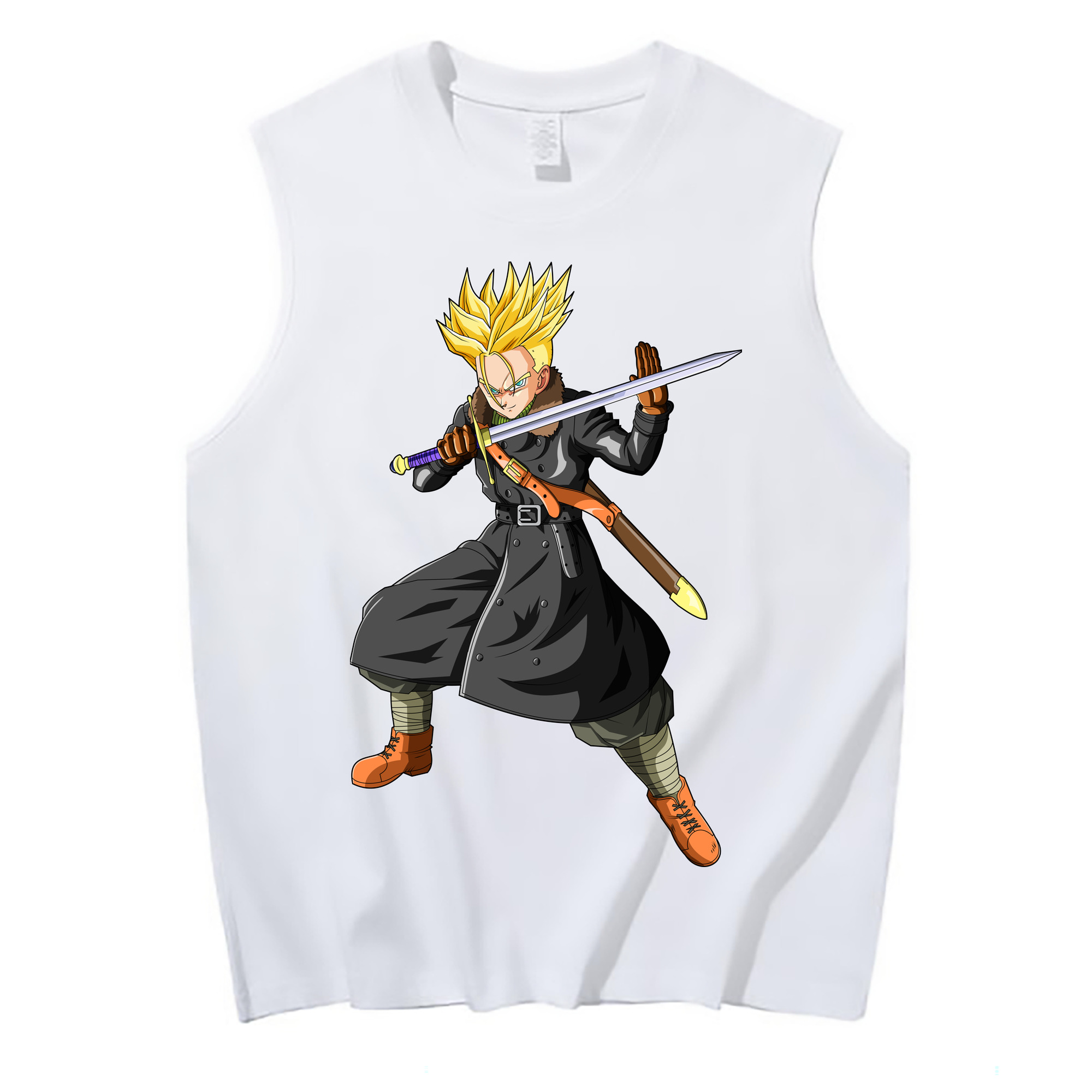 （画像用） ドラゴンボール トランクス（Torankusu）DRAGON BALL Trunks コットン100％タンクトップ（フロントプリント）