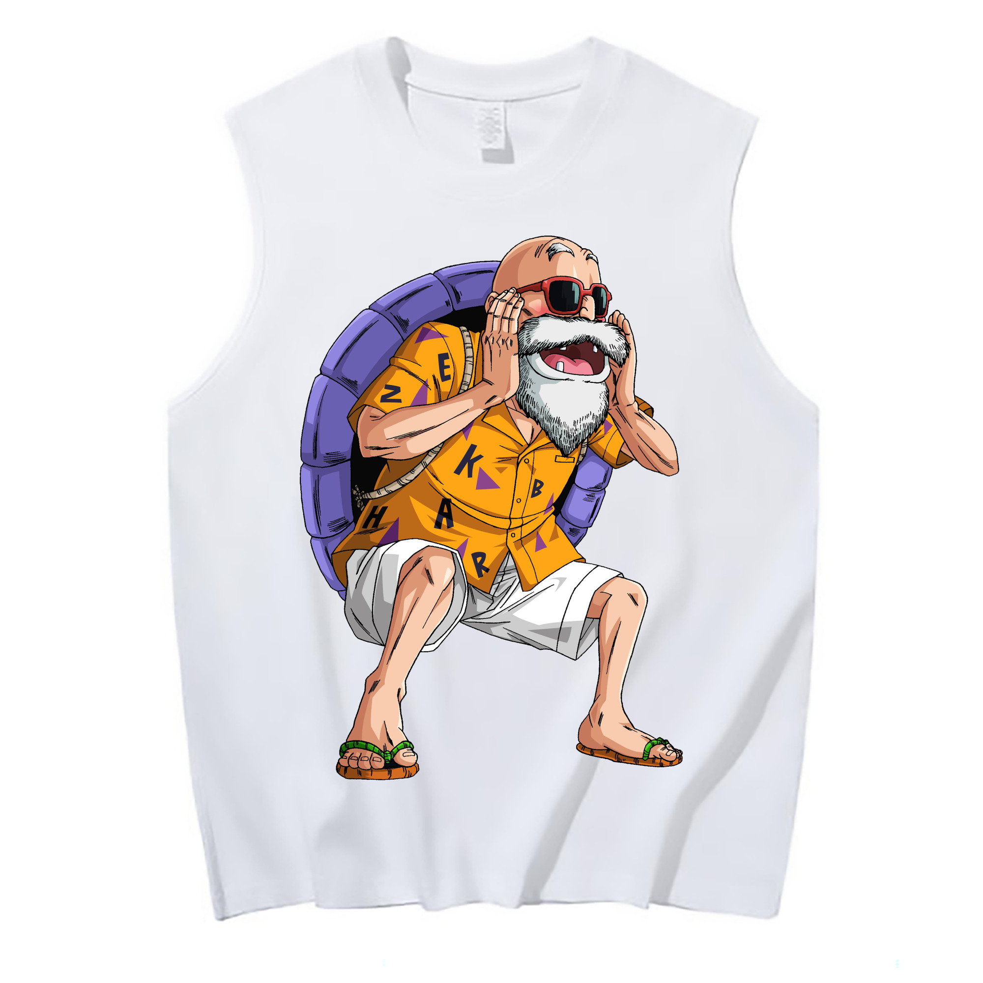 （画像用） ドラゴンボール 亀仙人（かめせんにん） DRAGON BALL Master Roshi Kame Sennin コットン100％タンクトップ（フロントプリント）