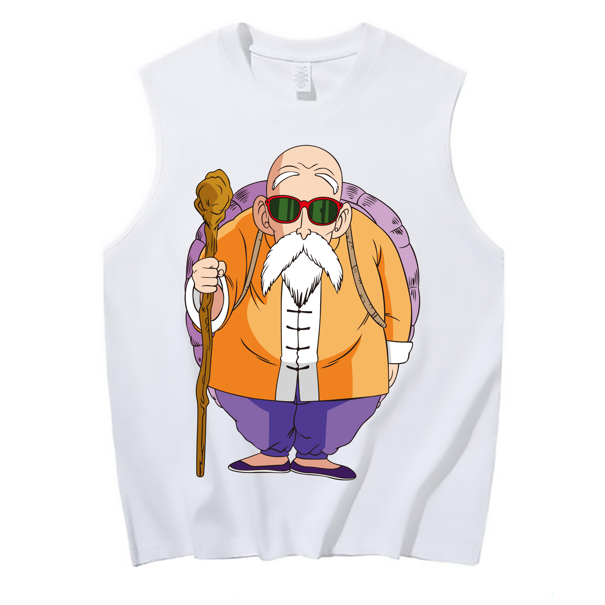 （画像用） ドラゴンボール 亀仙人（かめせんにん） DRAGON BALL Master Roshi Kame Sennin コットン100％タンクトップ（フロントプリント）