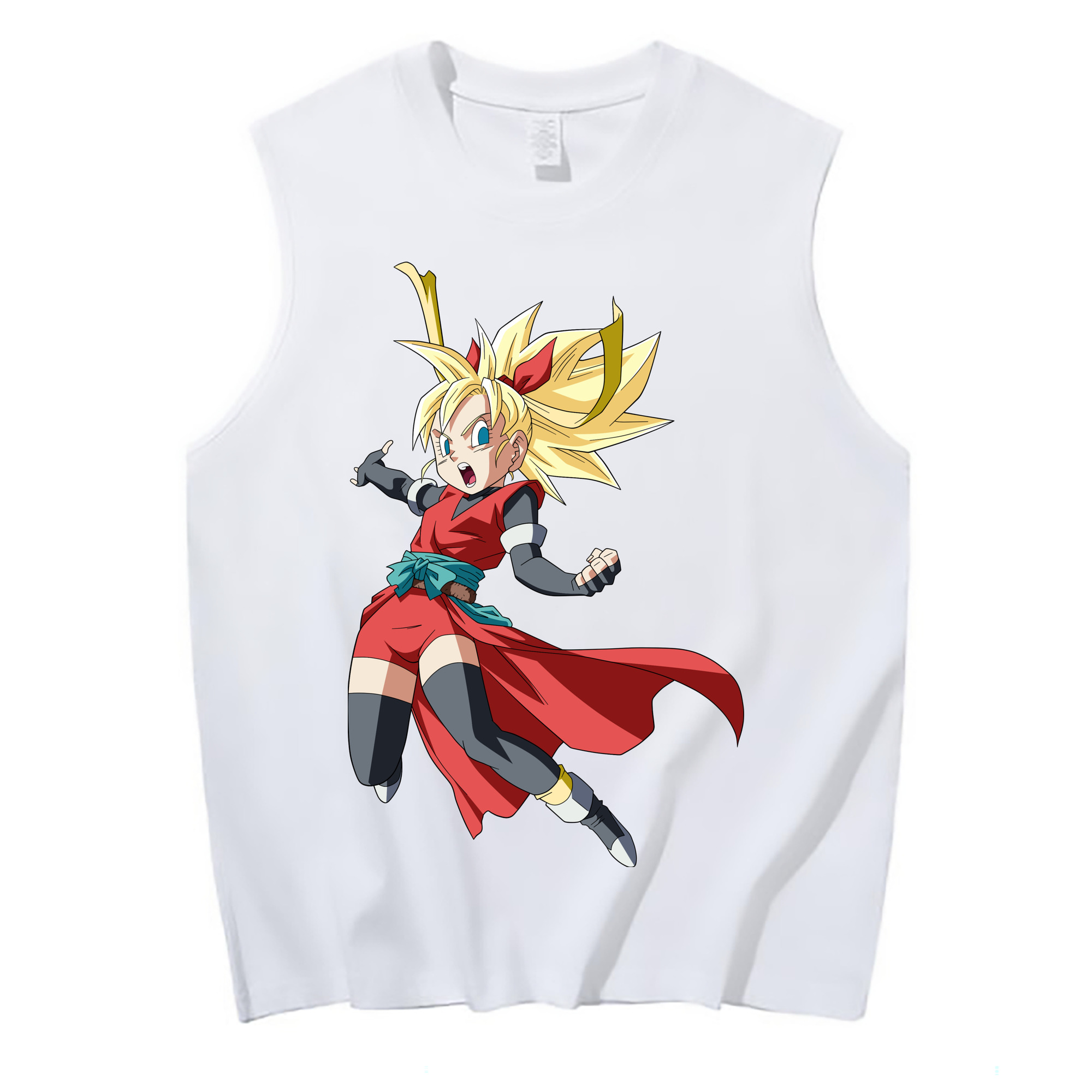 （画像用） ドラゴンボール カリフラ DRAGON BALL Caulifla コットン100％タンクトップ（フロントプリント）