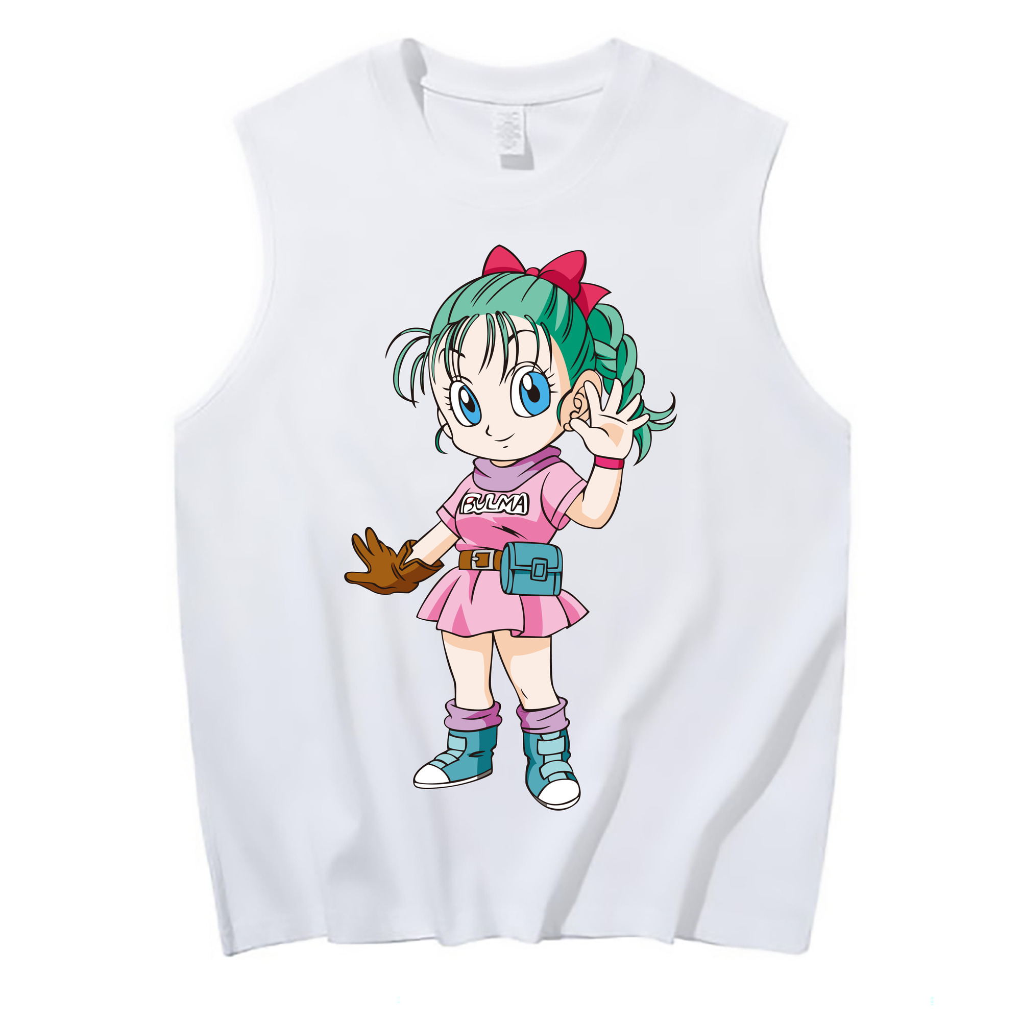 （画像用） ドラゴンボール ブルマ DRAGON BALL Bulma コットン100％タンクトップ（フロントプリント）