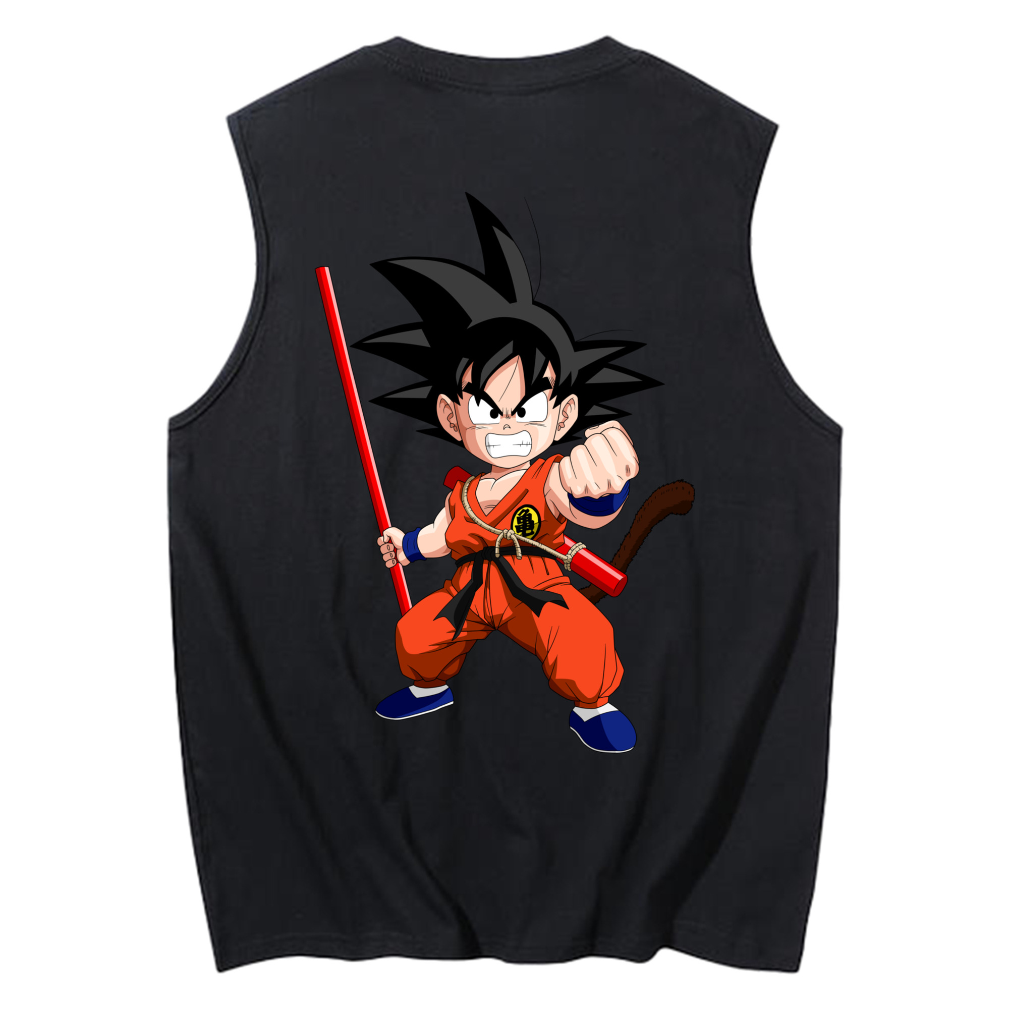 （画像用） ドラゴンボール 孫悟空（そん ごくう）Son Goku カカロット DRAGON BALL Kakarotto コットン100％タンクトップ（背面プリント）