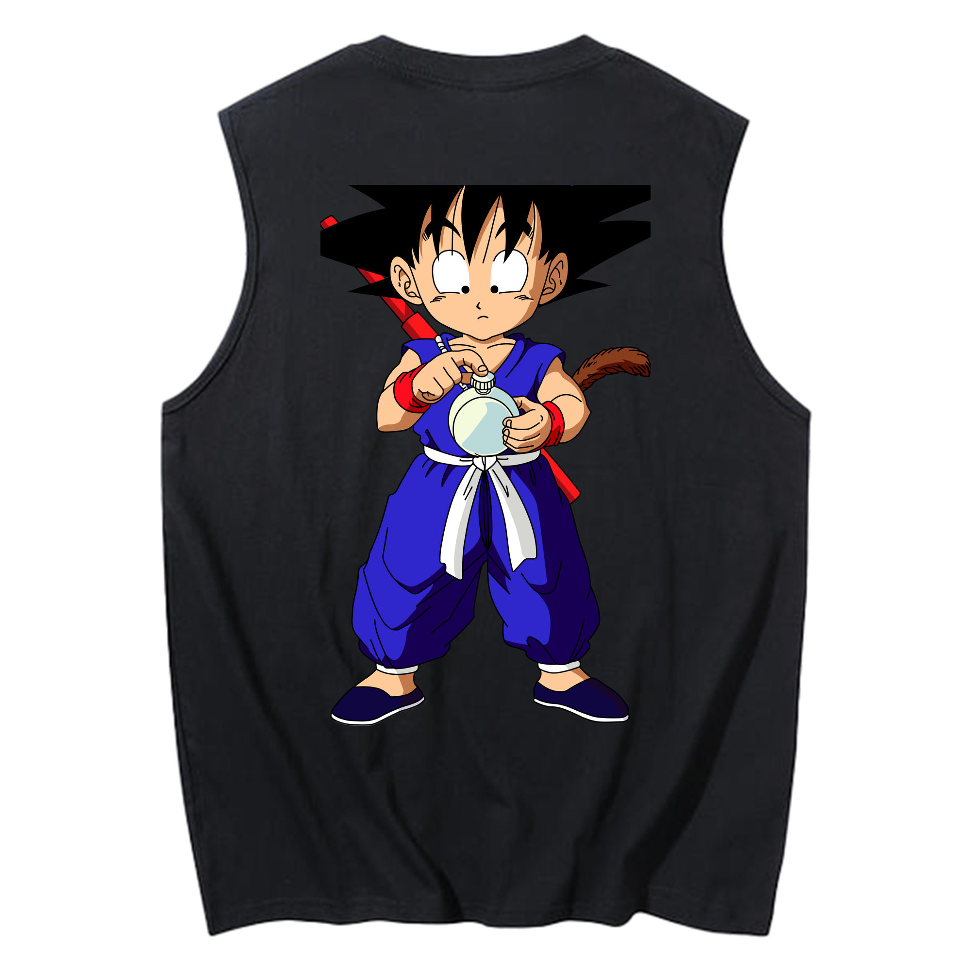 （画像用） ドラゴンボール 孫悟空（そん ごくう）Son Goku カカロット DRAGON BALL Kakarotto コットン100％タンクトップ（背面プリント）