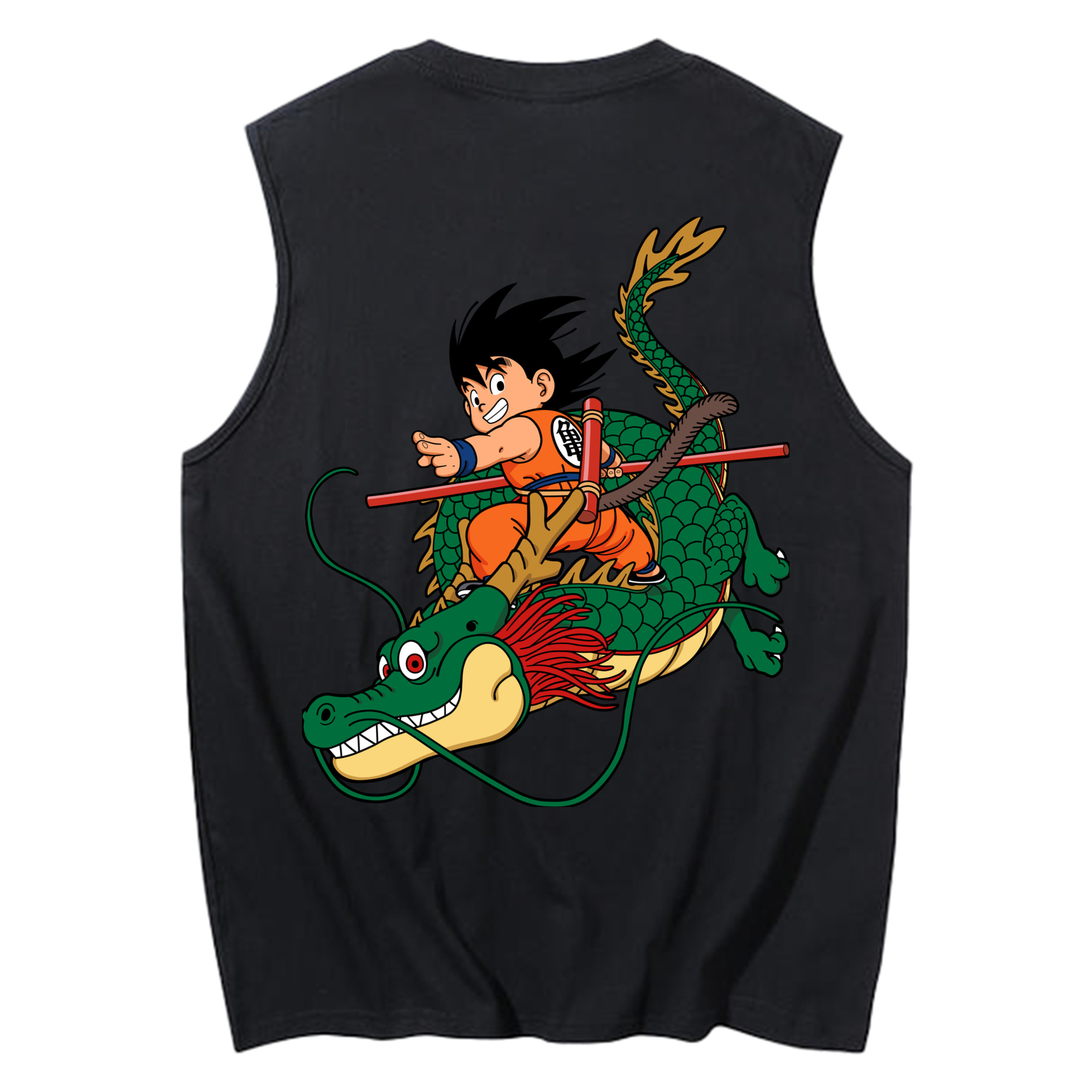 （画像用） ドラゴンボール 孫悟空（そん ごくう）Son Goku カカロット DRAGON BALL Kakarotto コットン100％タンクトップ（背面プリント）