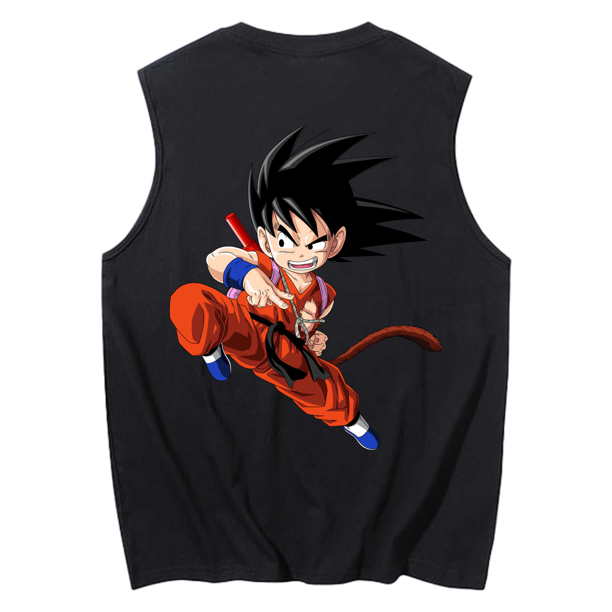 （画像用） ドラゴンボール 孫悟空（そん ごくう）Son Goku カカロット DRAGON BALL Kakarotto コットン100％タンクトップ（背面プリント）
