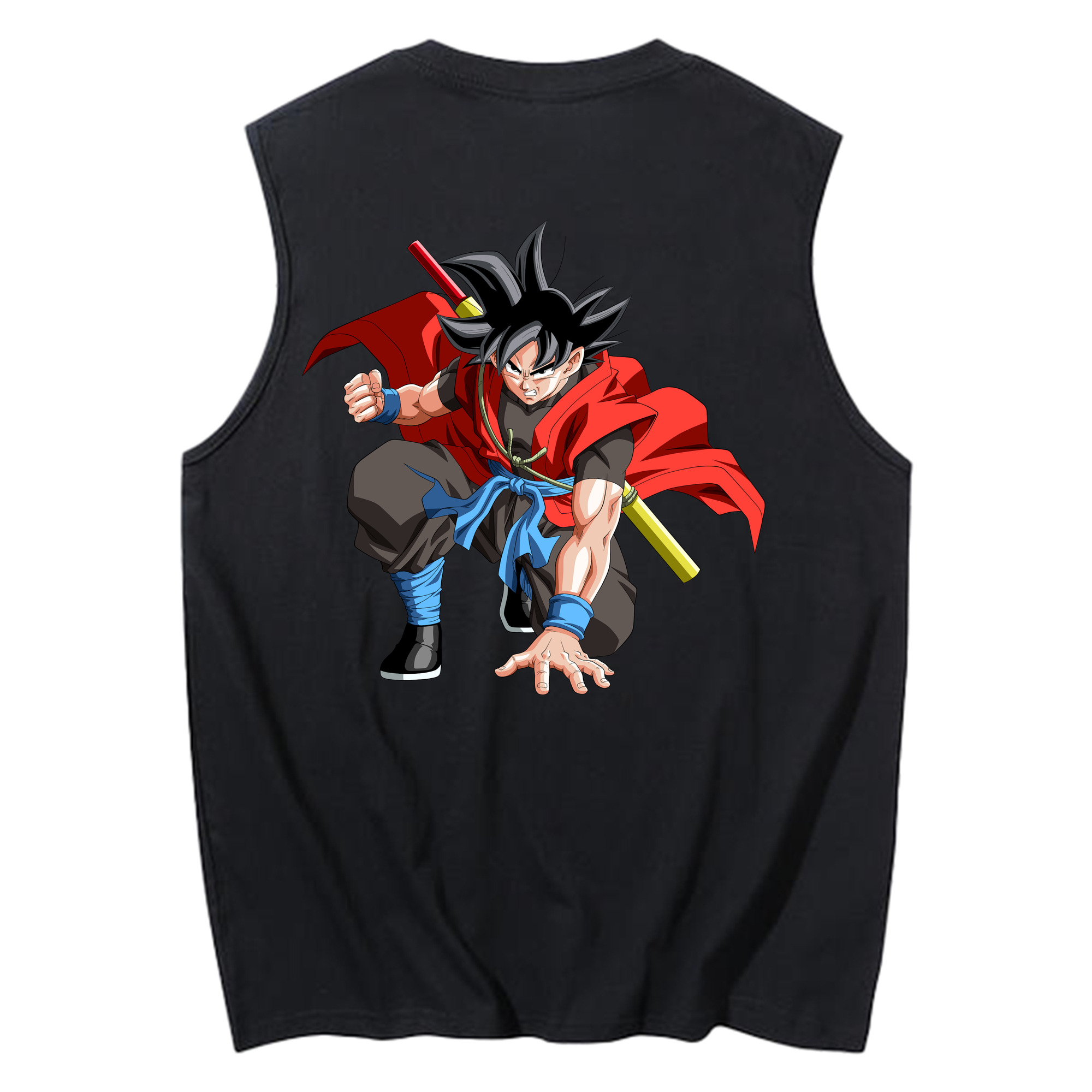 （画像用） ドラゴンボール 孫悟空（そん ごくう）Son Goku カカロット DRAGON BALL Kakarotto コットン100％タンクトップ（背面プリント）