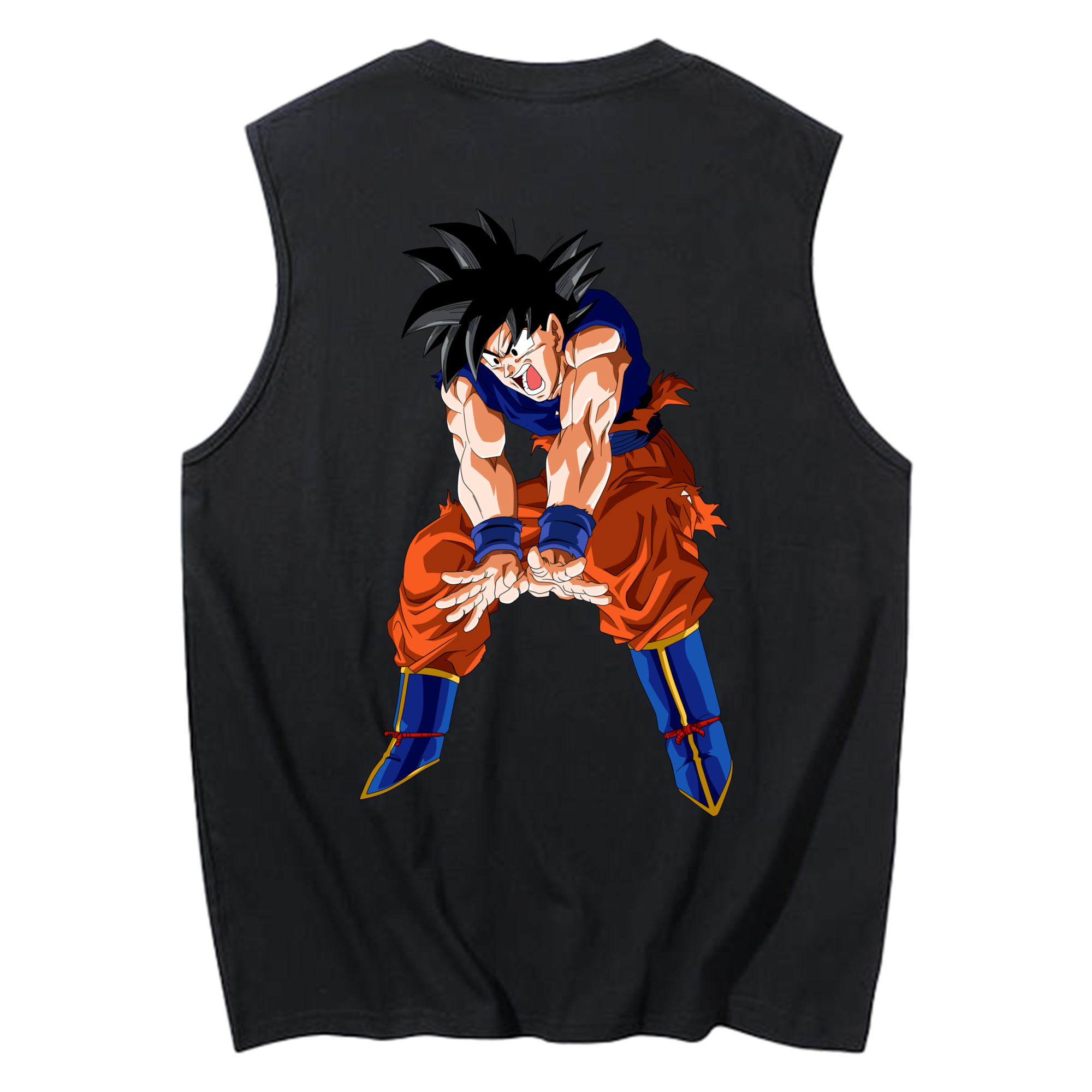 （画像用） ドラゴンボール 孫悟空（そん ごくう）Son Goku カカロット DRAGON BALL Kakarotto コットン100％タンクトップ（背面プリント）
