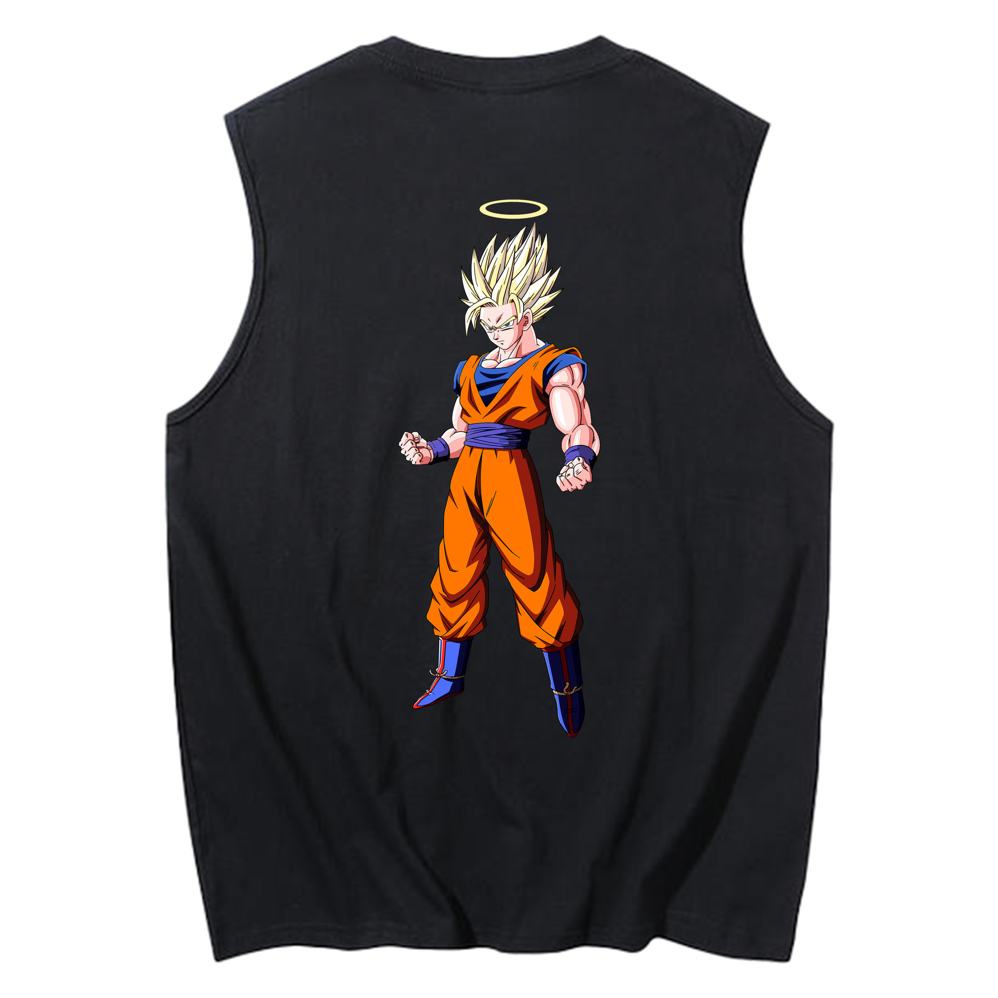 （画像用） ドラゴンボール 孫悟空（そん ごくう）Son Goku カカロット DRAGON BALL Kakarotto コットン100％タンクトップ（背面プリント）