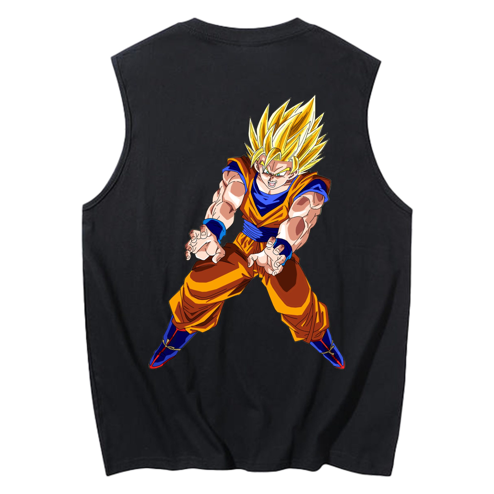 （画像用） ドラゴンボール 孫悟空（そん ごくう）Son Goku カカロット DRAGON BALL Kakarotto コットン100％タンクトップ（背面プリント）