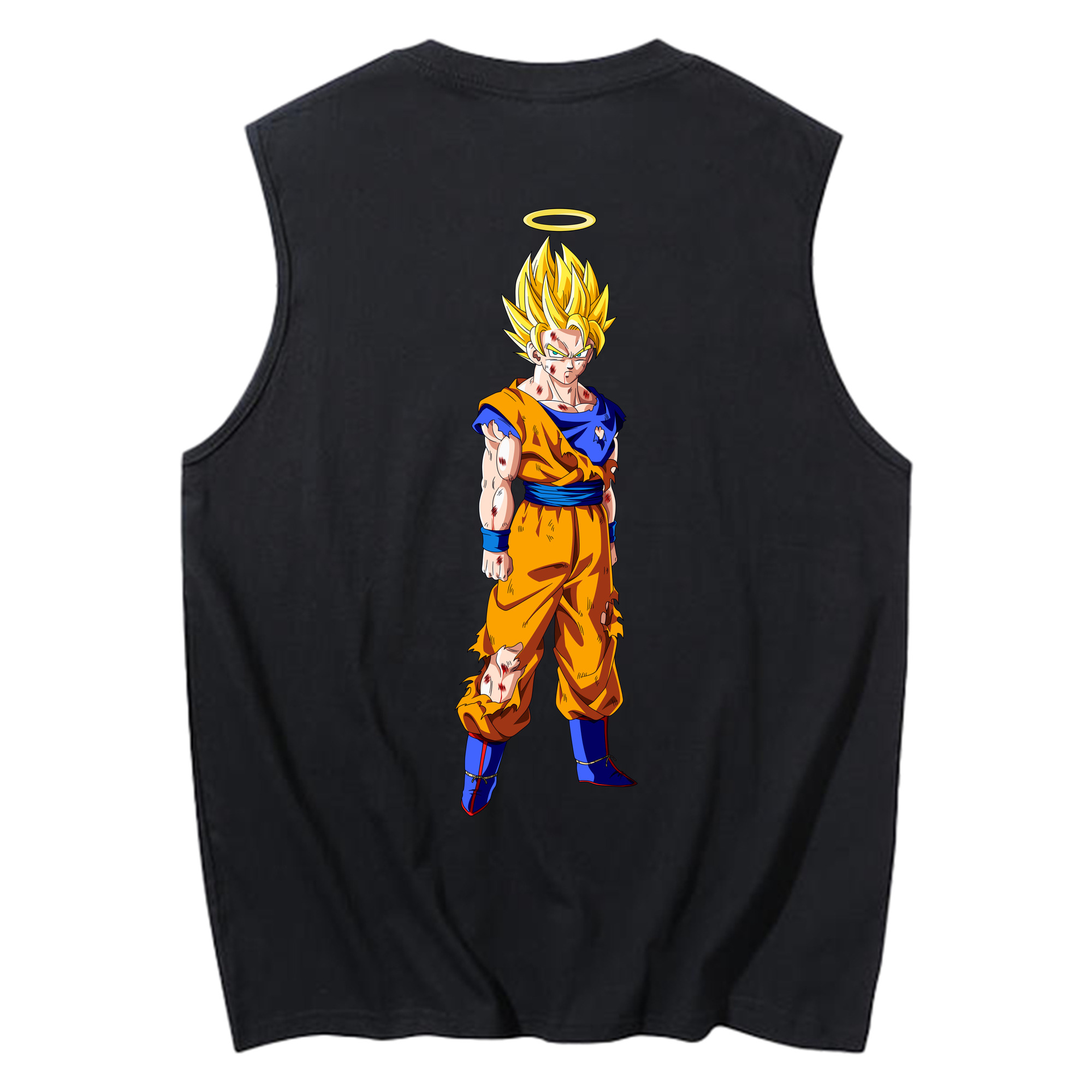 （画像用） ドラゴンボール 孫悟空（そん ごくう）Son Goku カカロット DRAGON BALL Kakarotto コットン100％タンクトップ（背面プリント）
