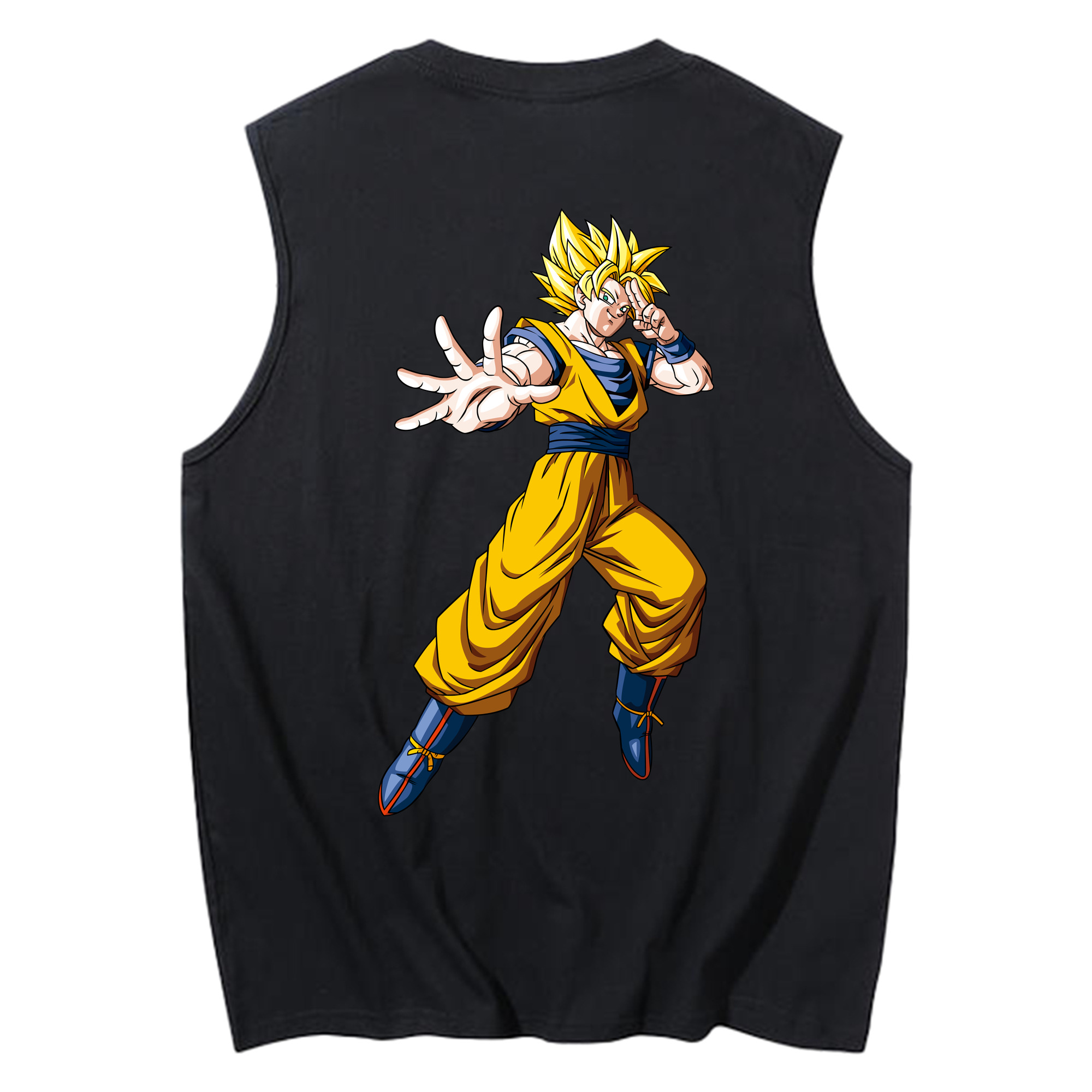 （画像用） ドラゴンボール 孫悟空（そん ごくう）Son Goku カカロット DRAGON BALL Kakarotto コットン100％タンクトップ（背面プリント）
